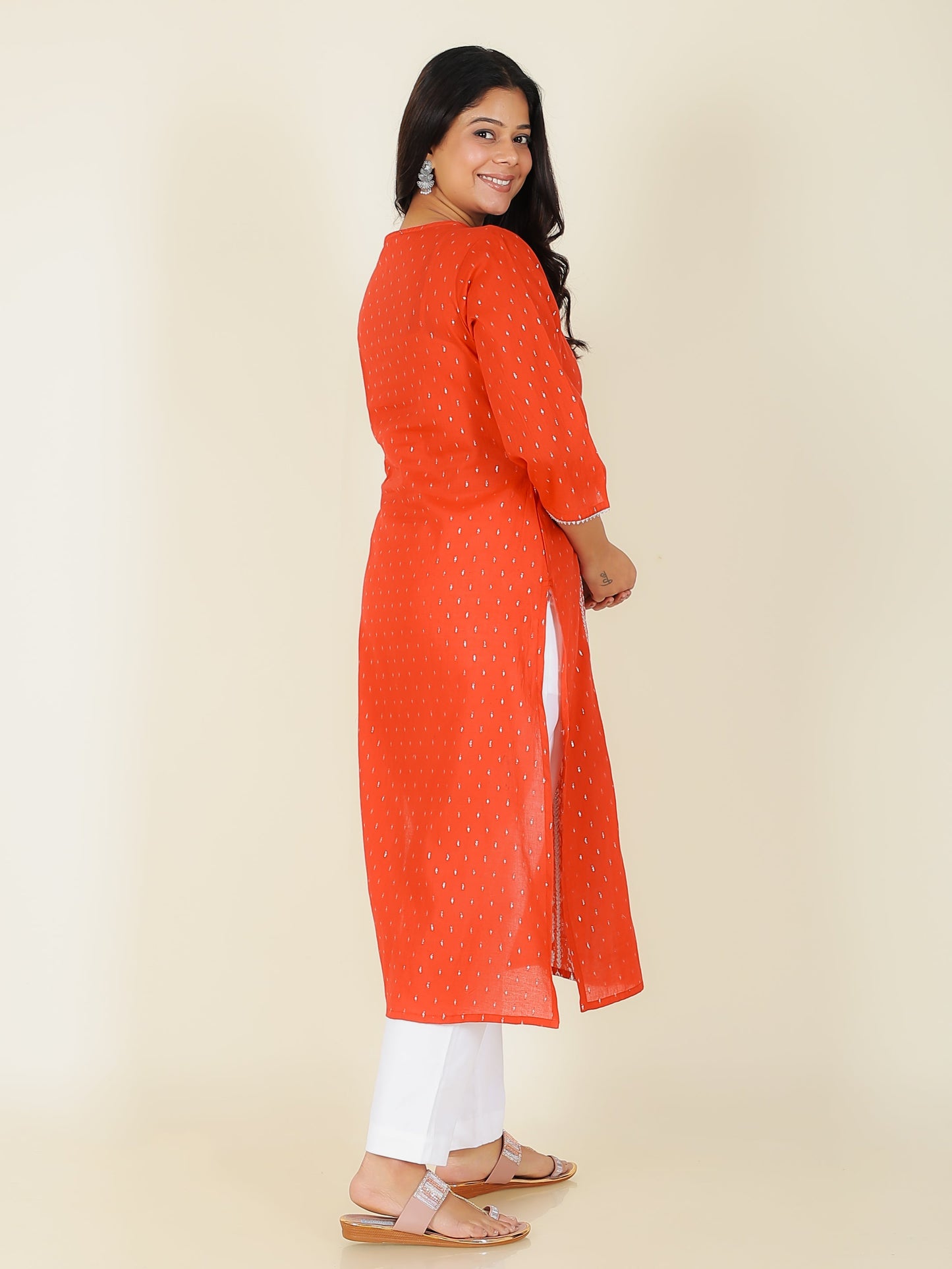 Textured Cotton Woven Design Kurta