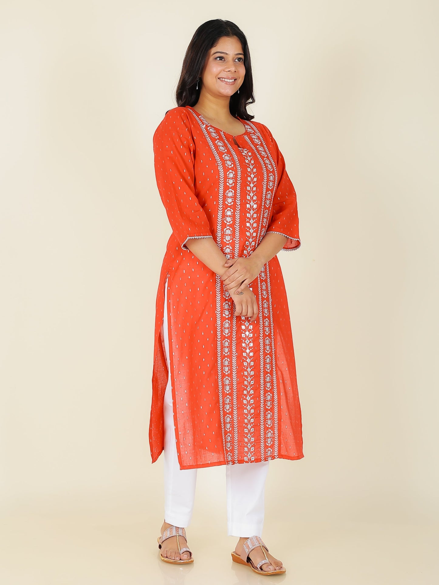 Textured Cotton Woven Design Kurta