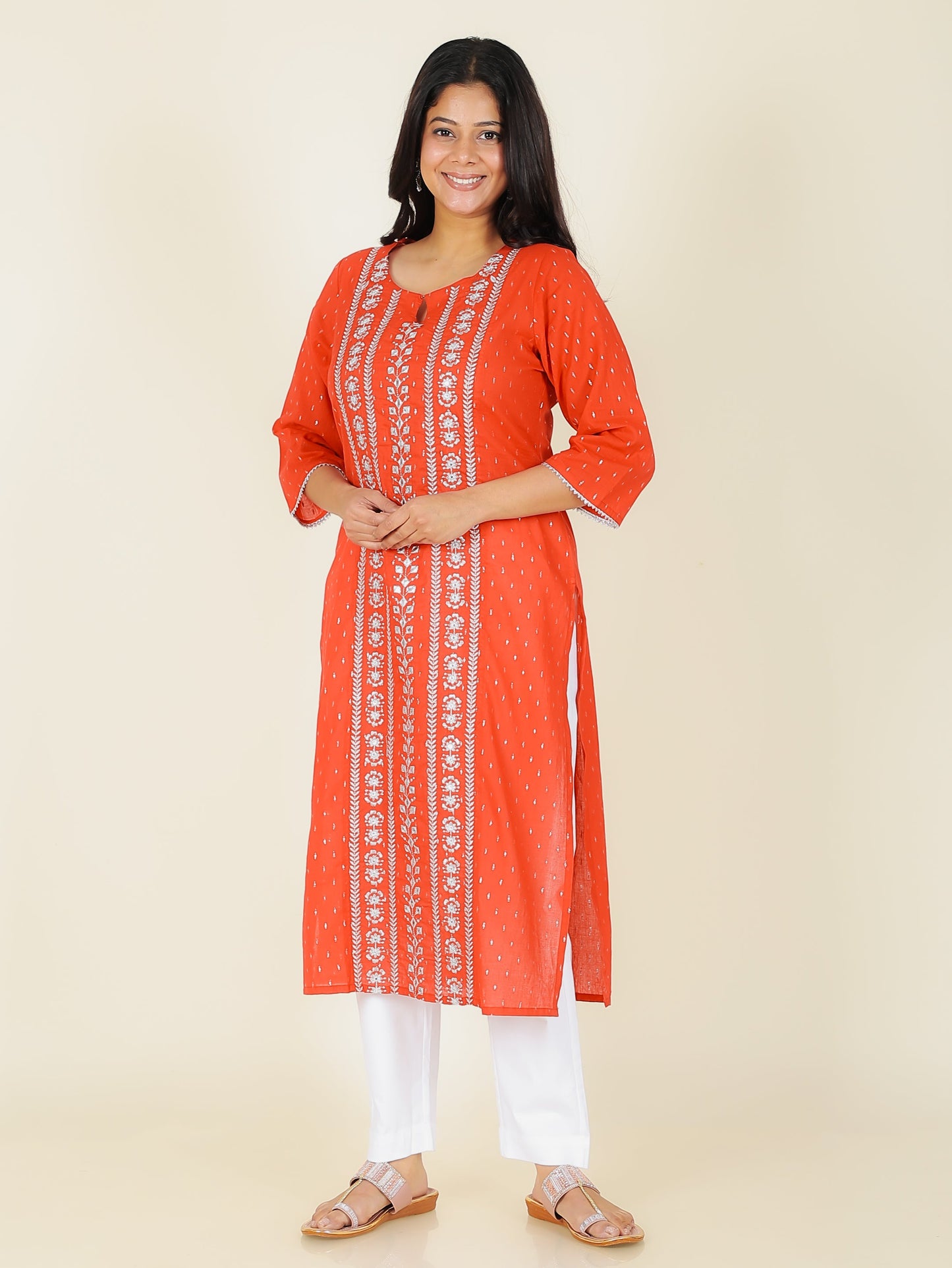 Textured Cotton Woven Design Kurta