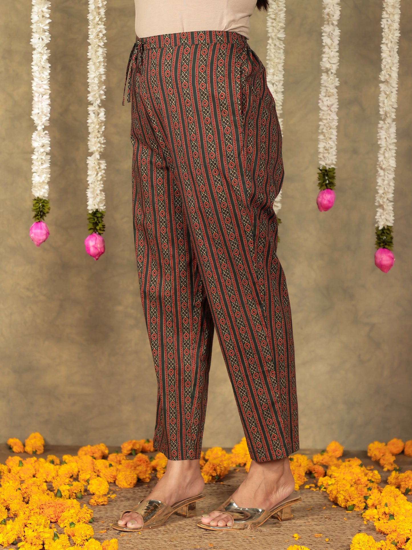 Soft Cotton Butti Anarkali Brown Kurta