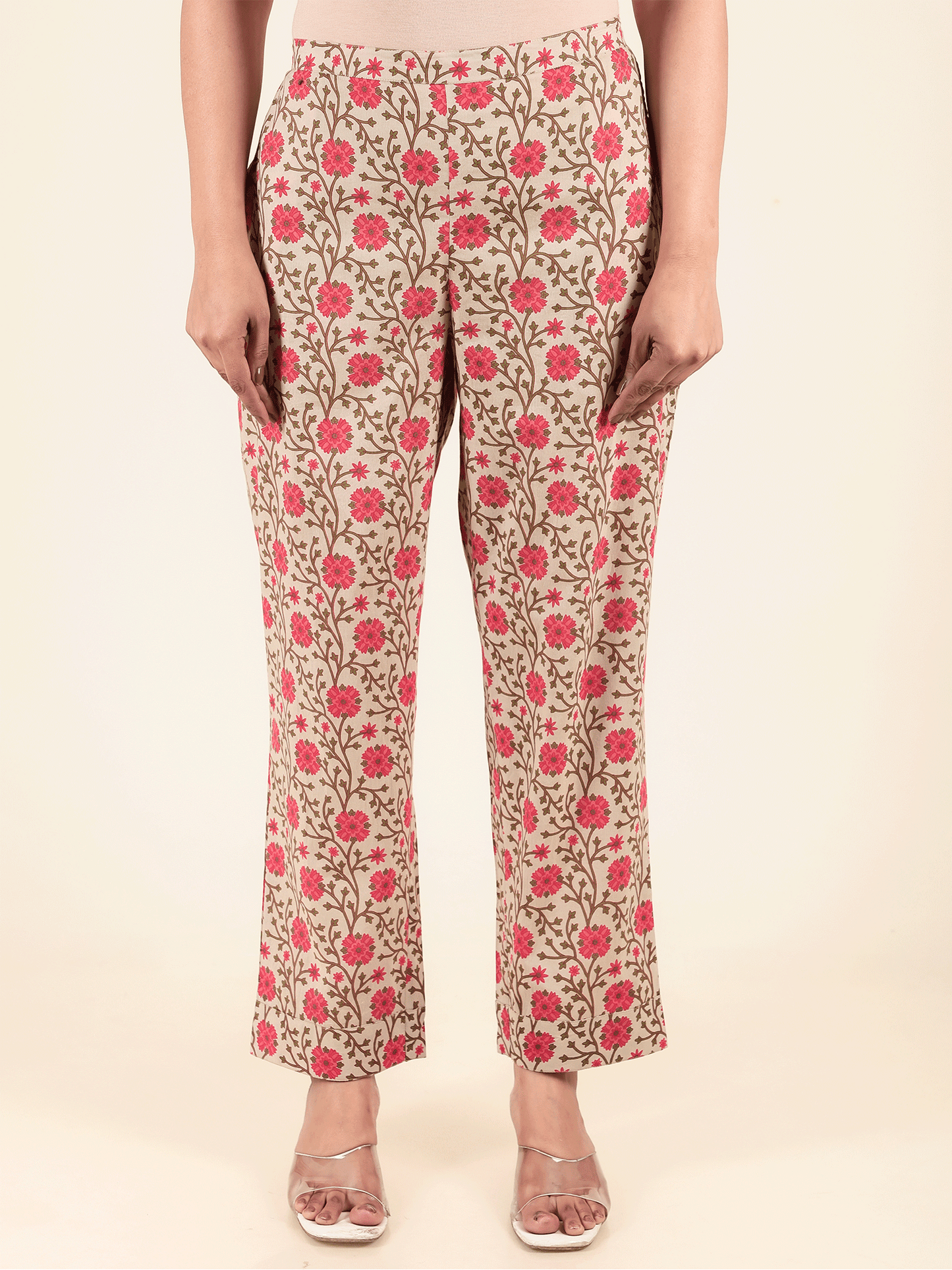 Soft Cotton Floral Crop Pant