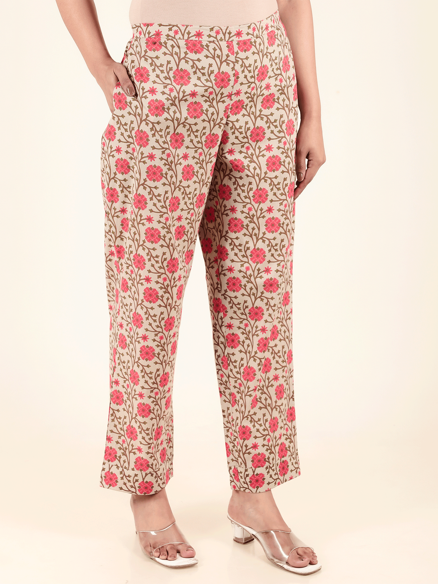 Soft Cotton Floral Crop Pant