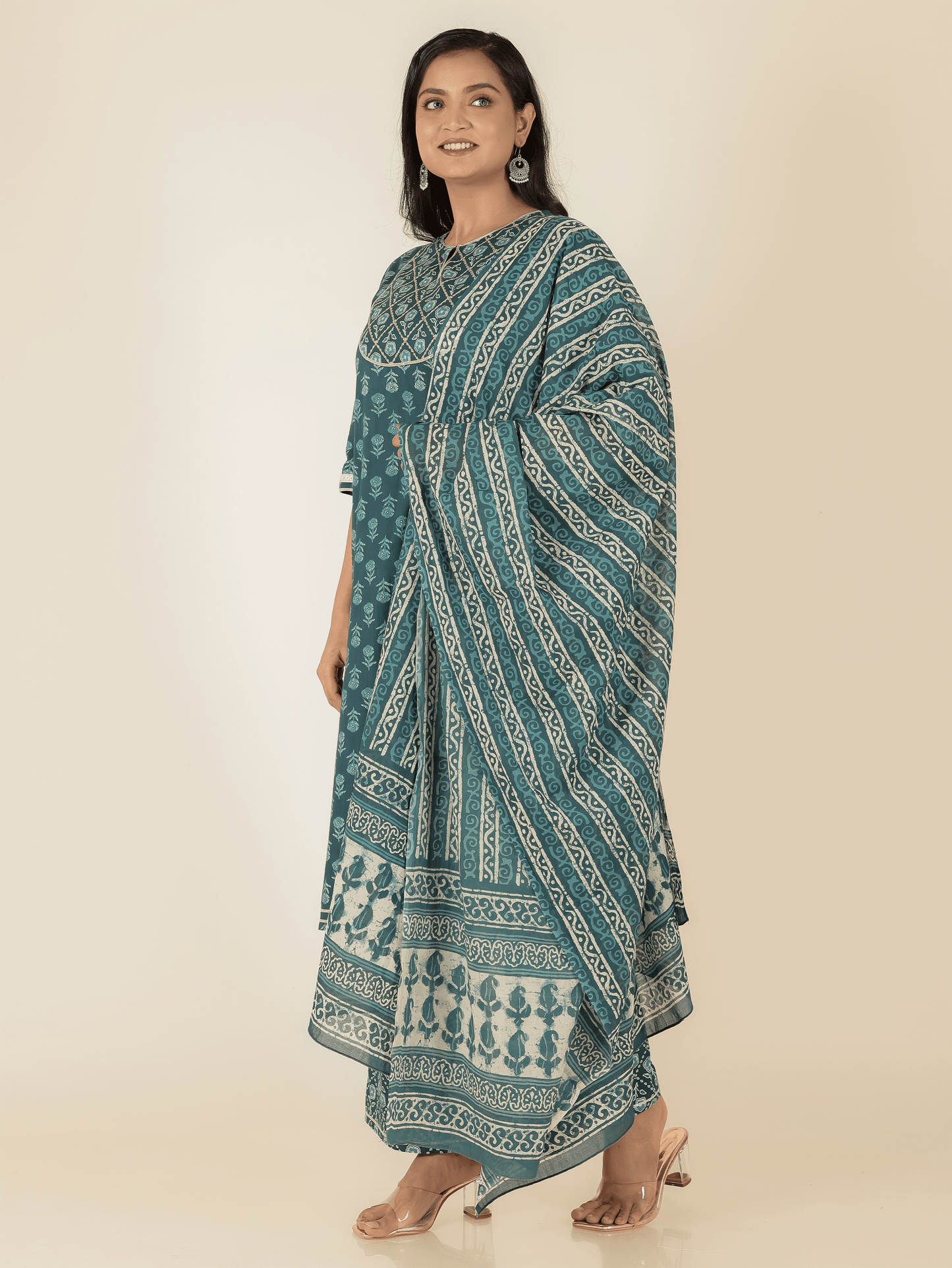 Voile Cotton Striped Dupatta