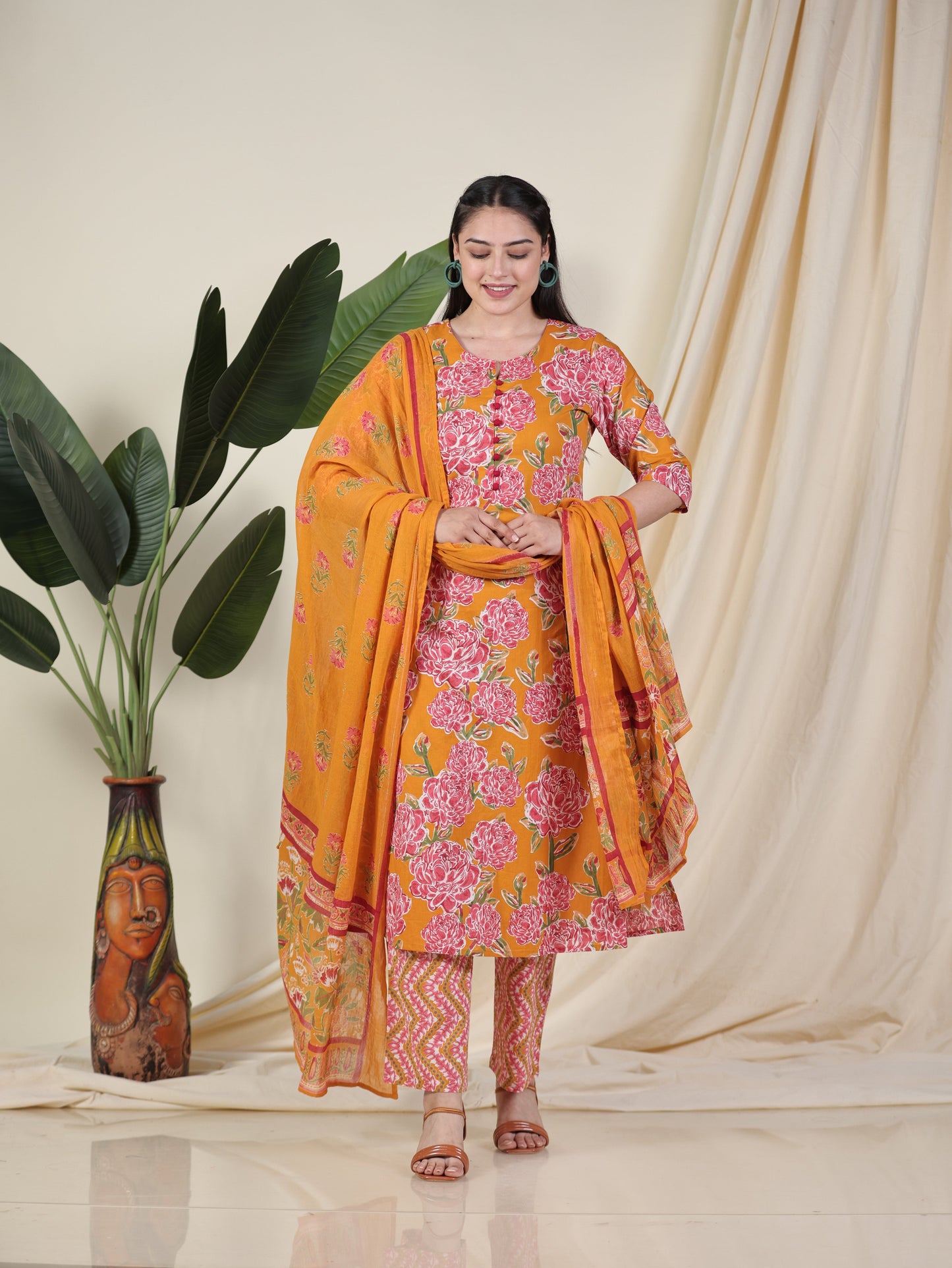 Cotton Voile Butta Yellow Dupatta