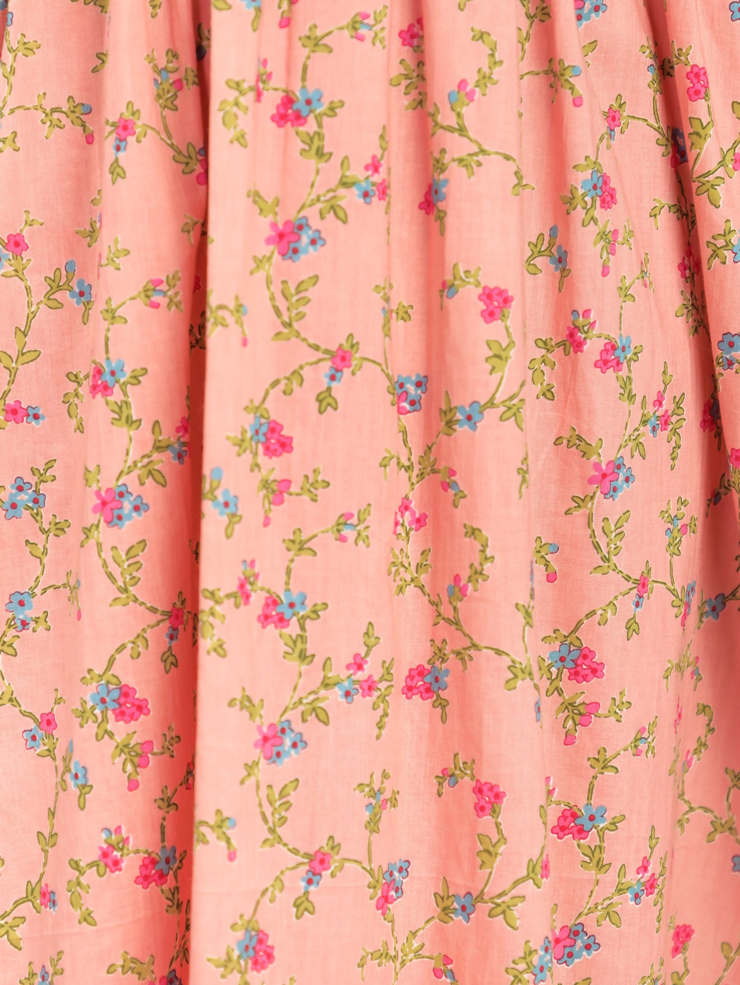 Embroidered Soft Cotton Floral Anarkali Peach Kurta