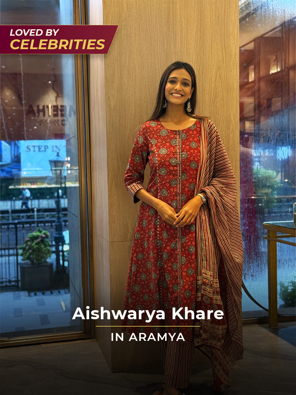 Soft Cotton Floral Flared Maroon Kurta