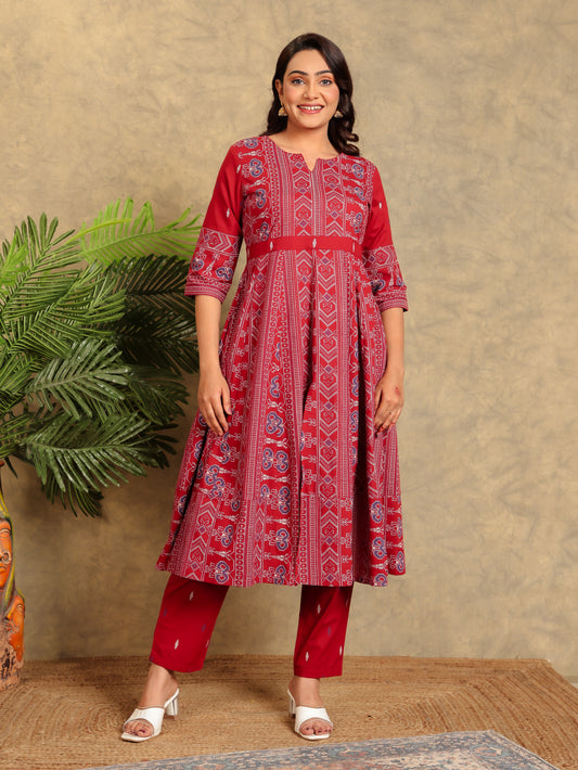 Soft Cotton Geometric Kurta