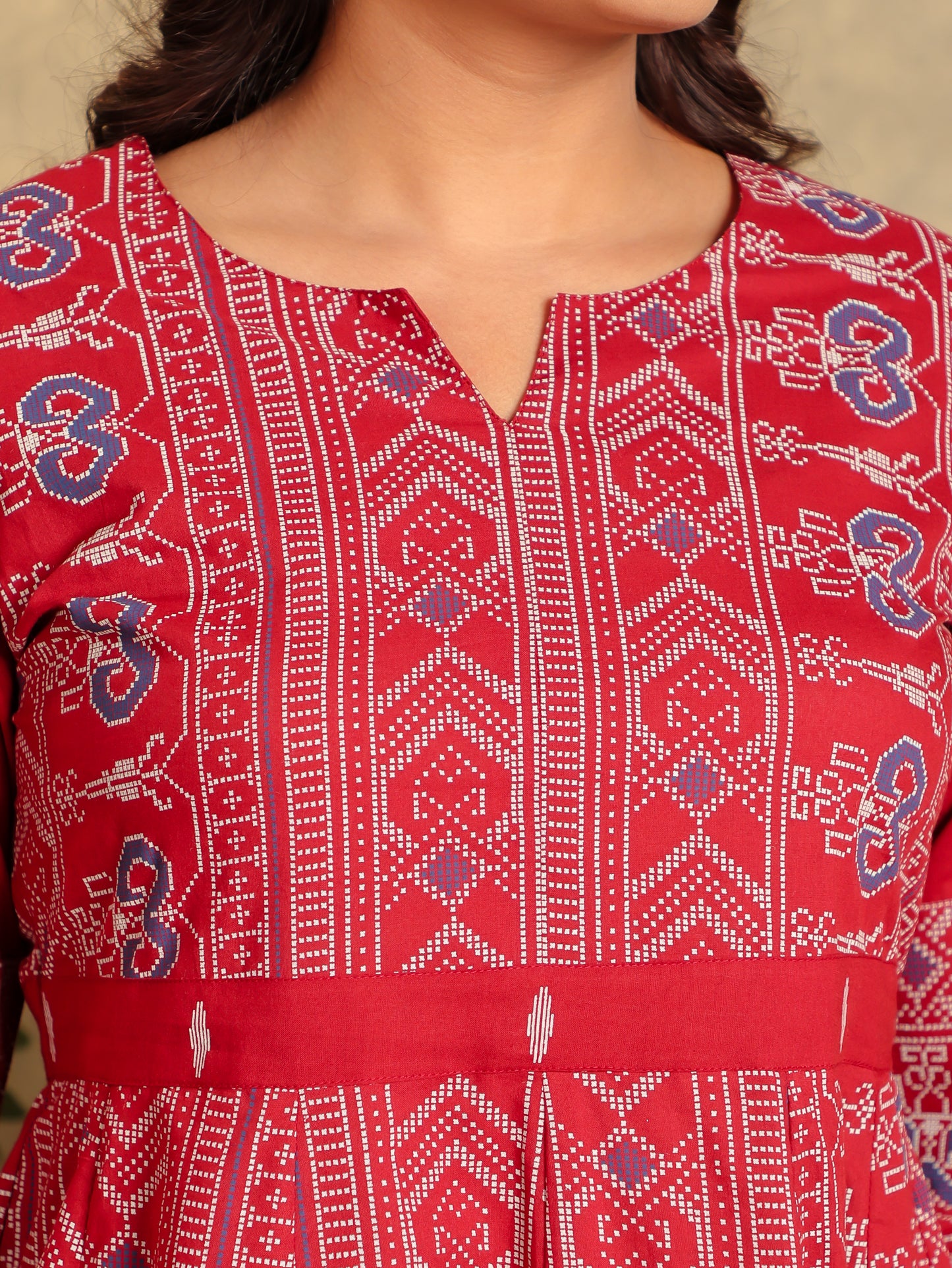 Soft Cotton Geometric Kurta