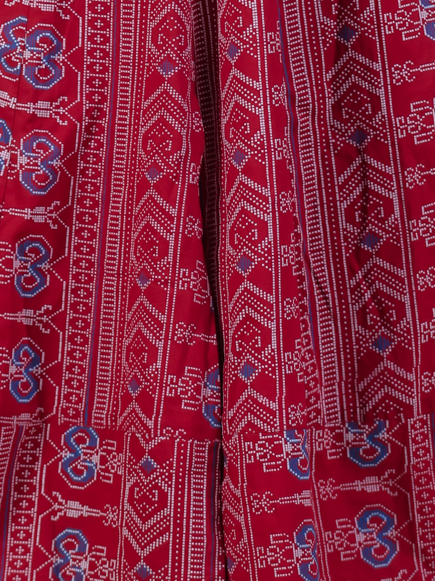 Soft Cotton Ikat Anarkali Maroon Kurta