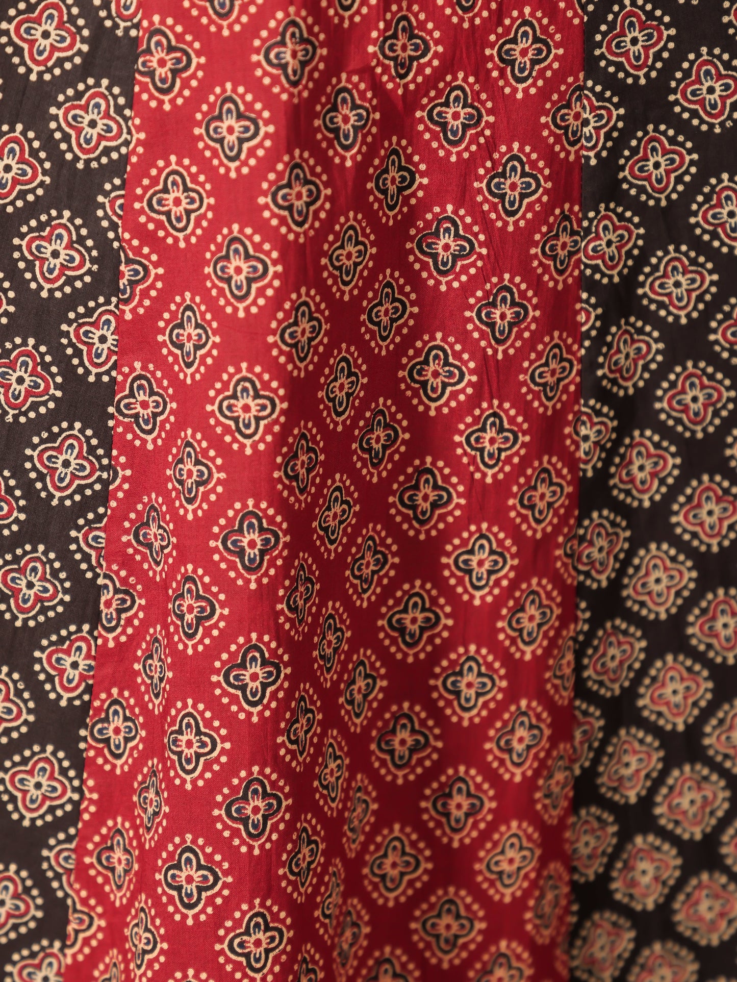 Soft Cotton Ajrakh Red Kurta