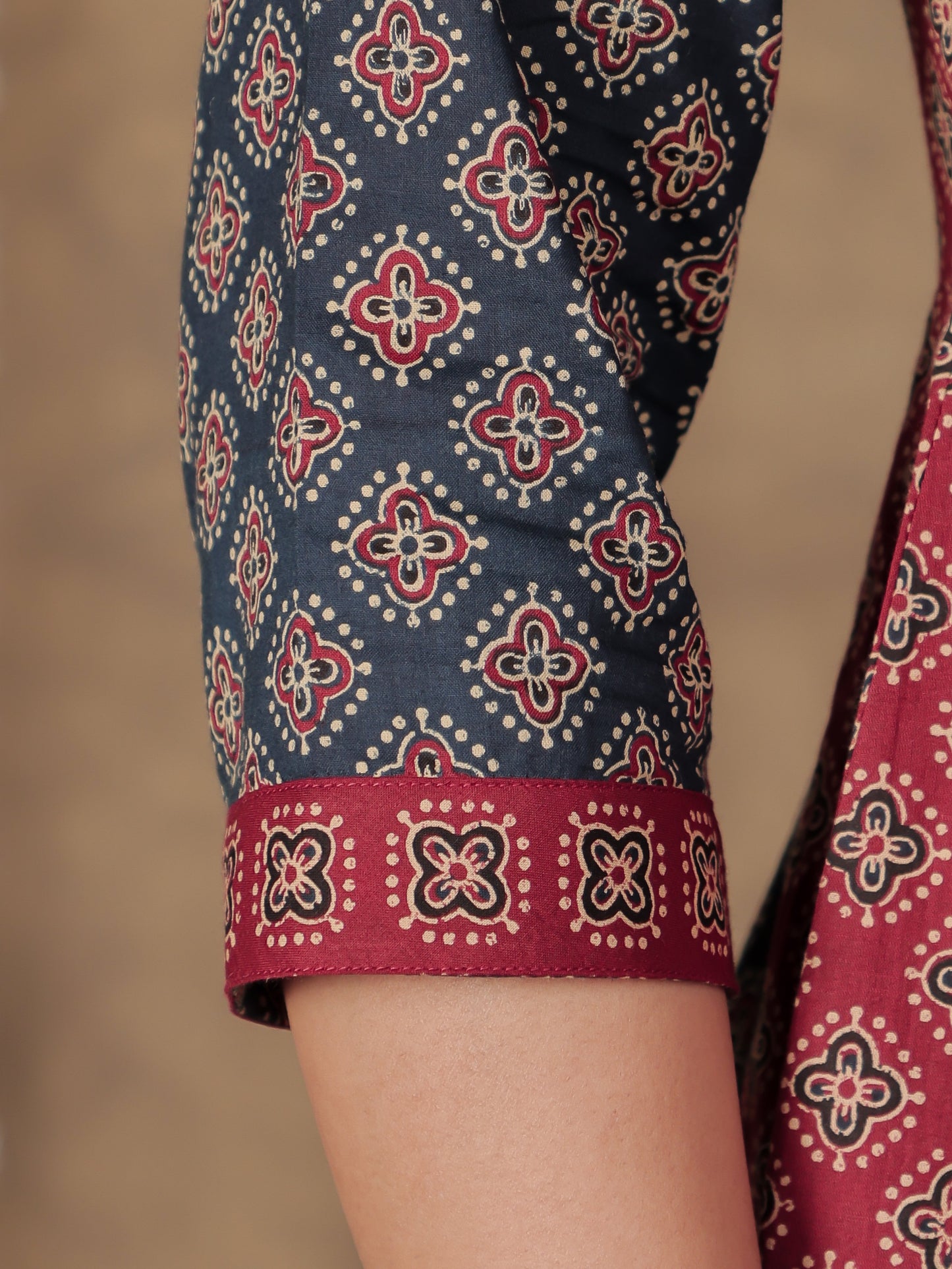 Embroidered Soft Cotton Butti Angrakha Multicolor Kurta