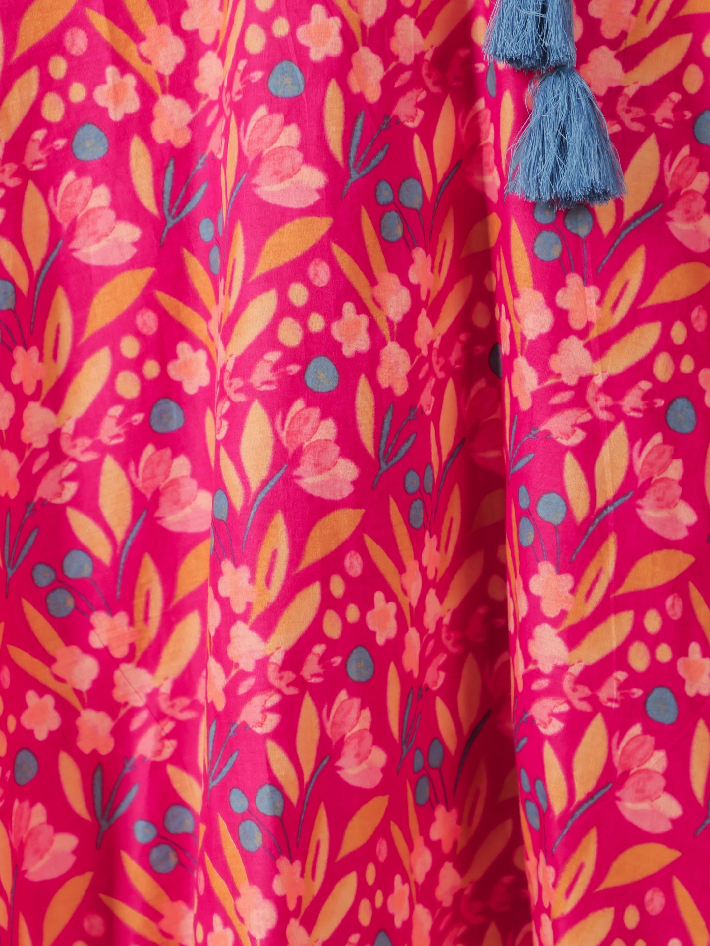 Soft Cotton Floral Anarkali Pink Kurta