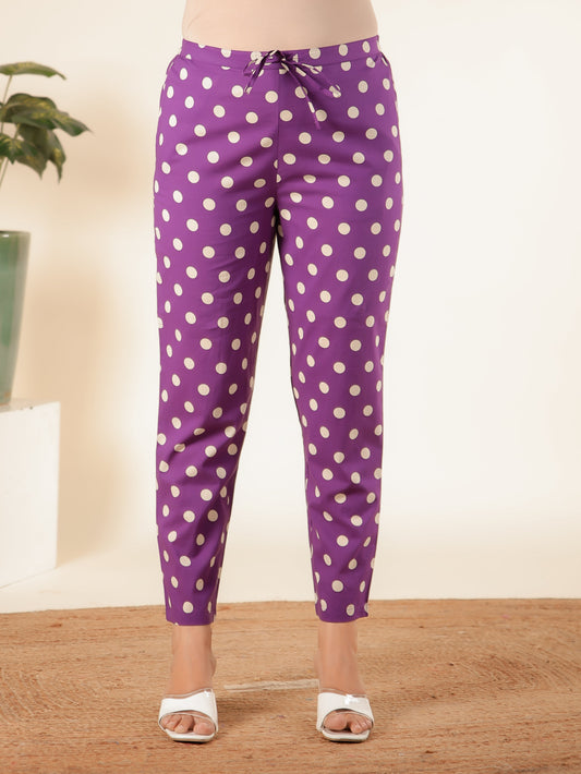 Soft Cotton Polka Purple