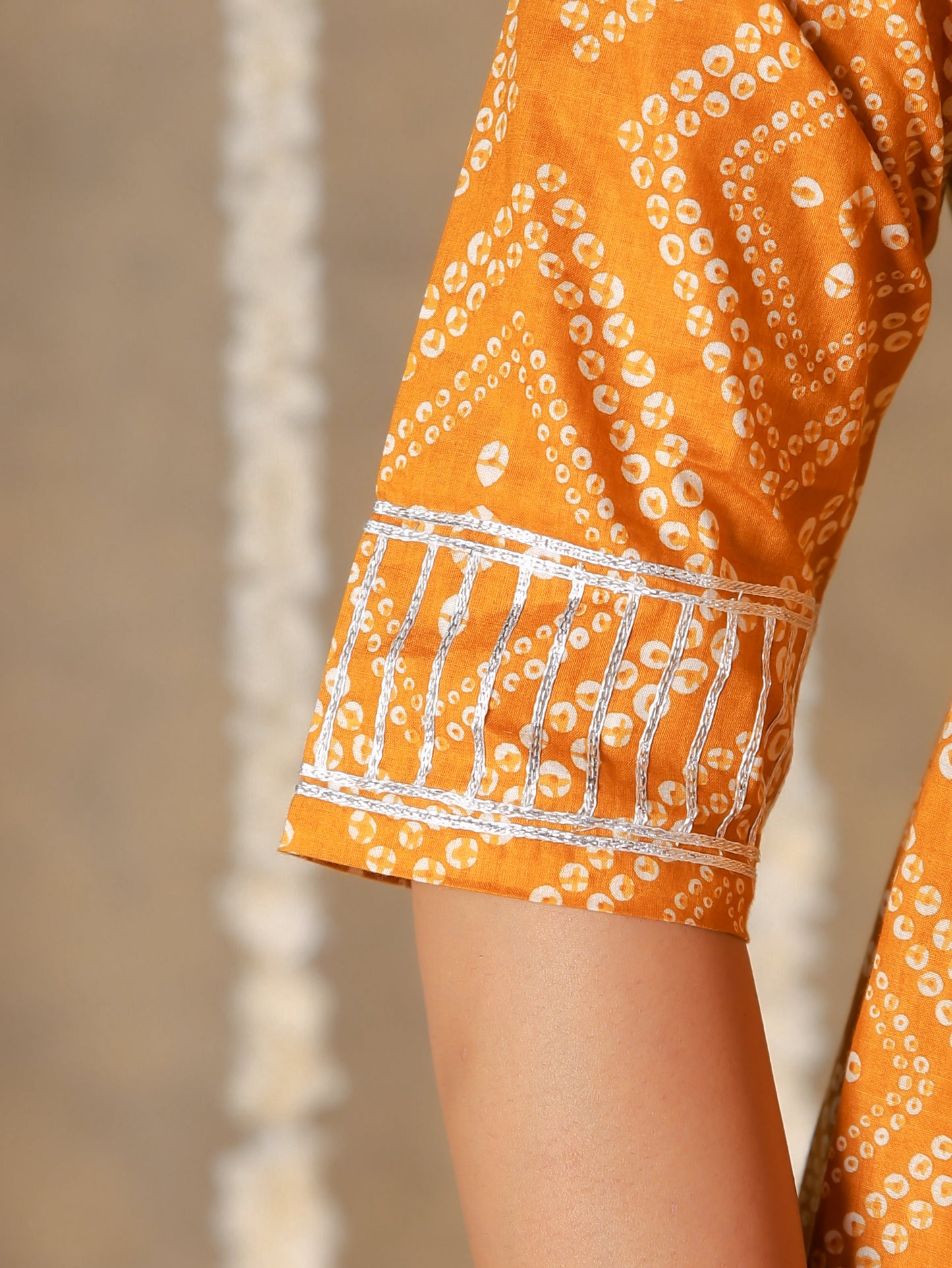 Soft Cotton Bandhani Anarkali Yellow Kurta