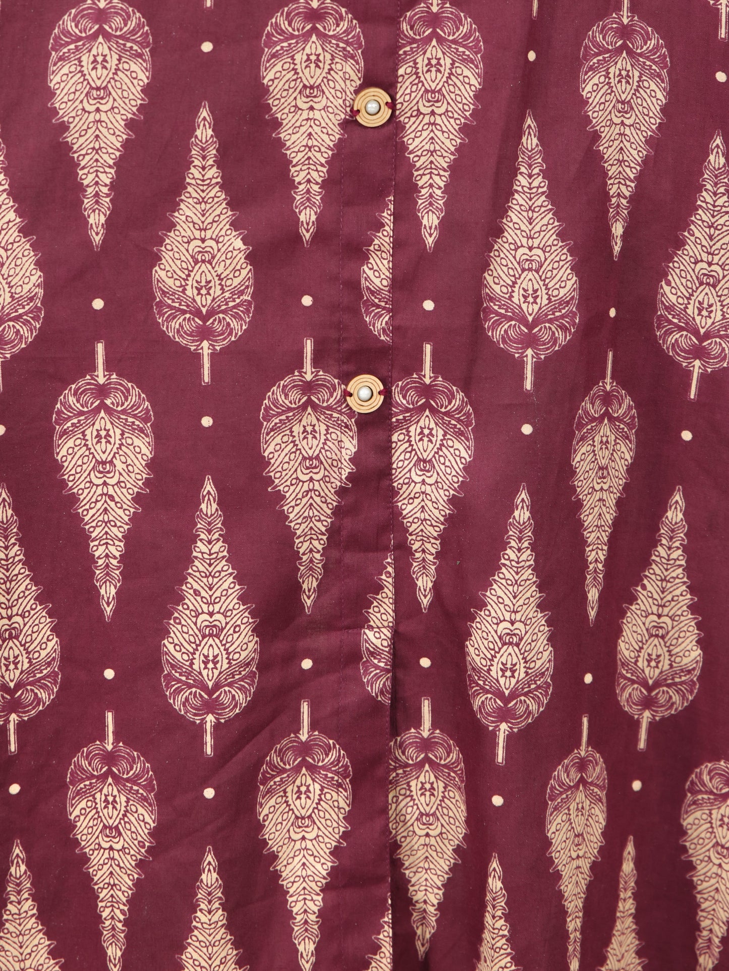 Soft Cotton Foliage Flared Purple Dress