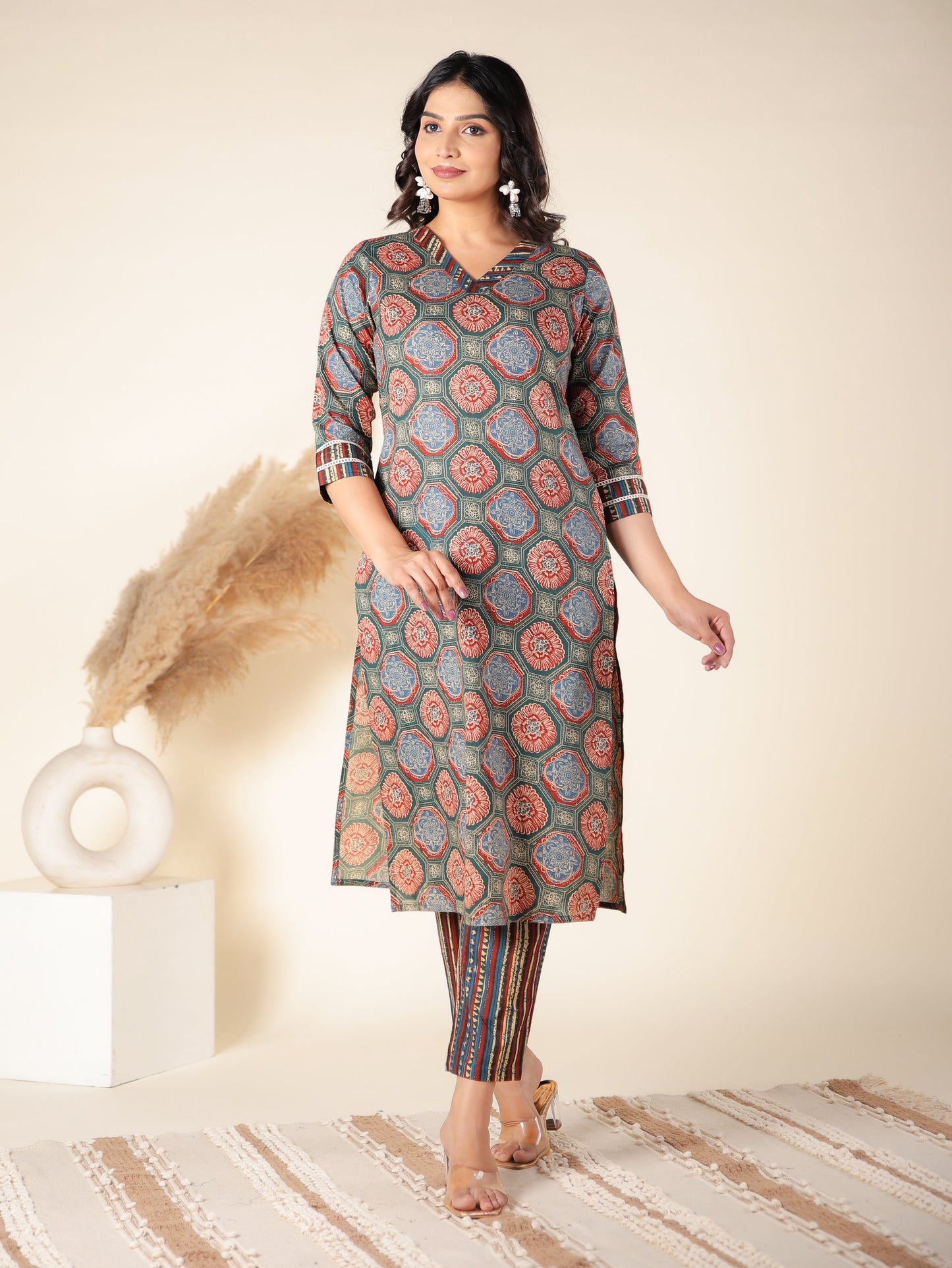 Soft Cotton Geometric Kurta