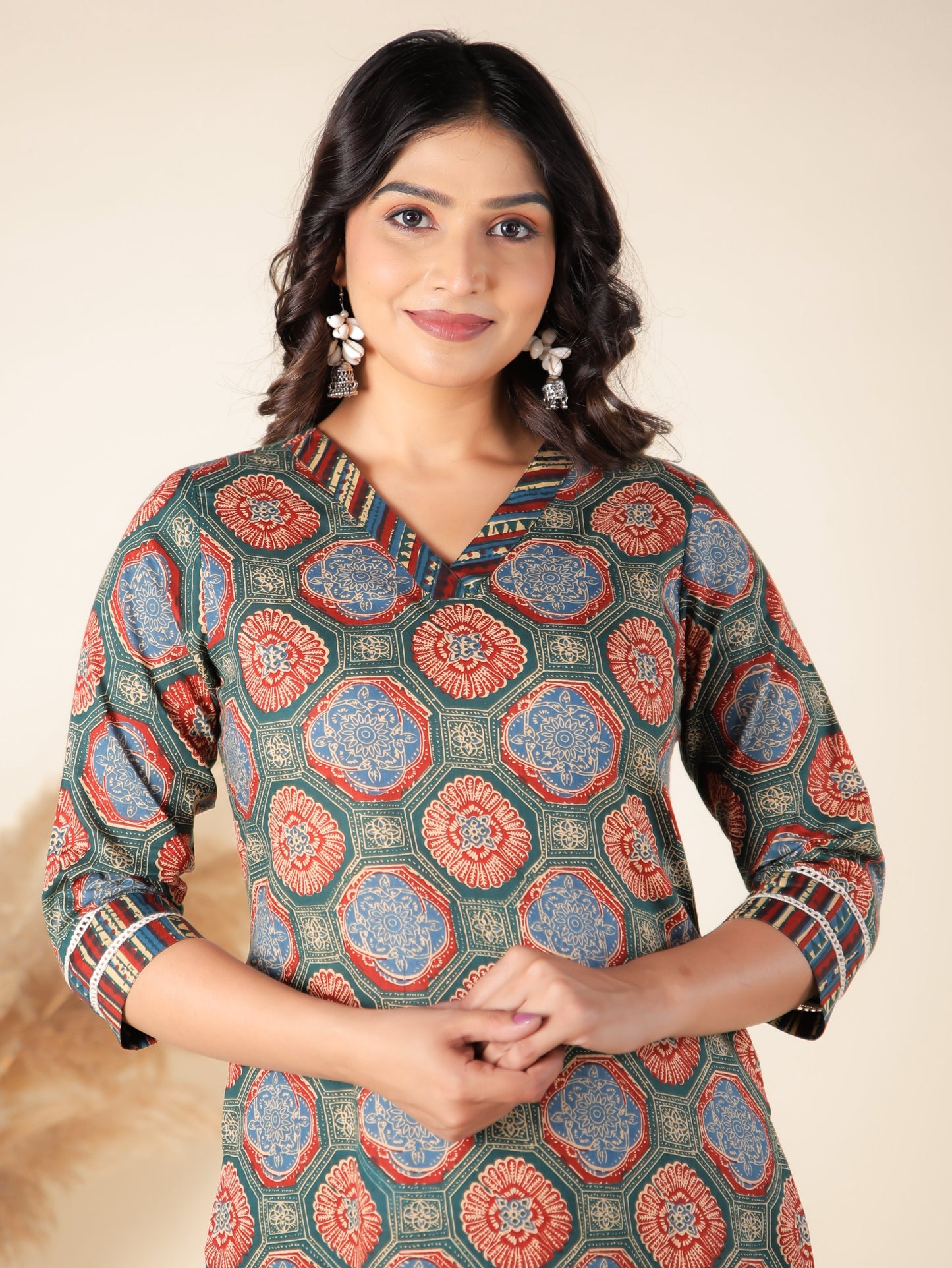 Soft Cotton Geometric Kurta