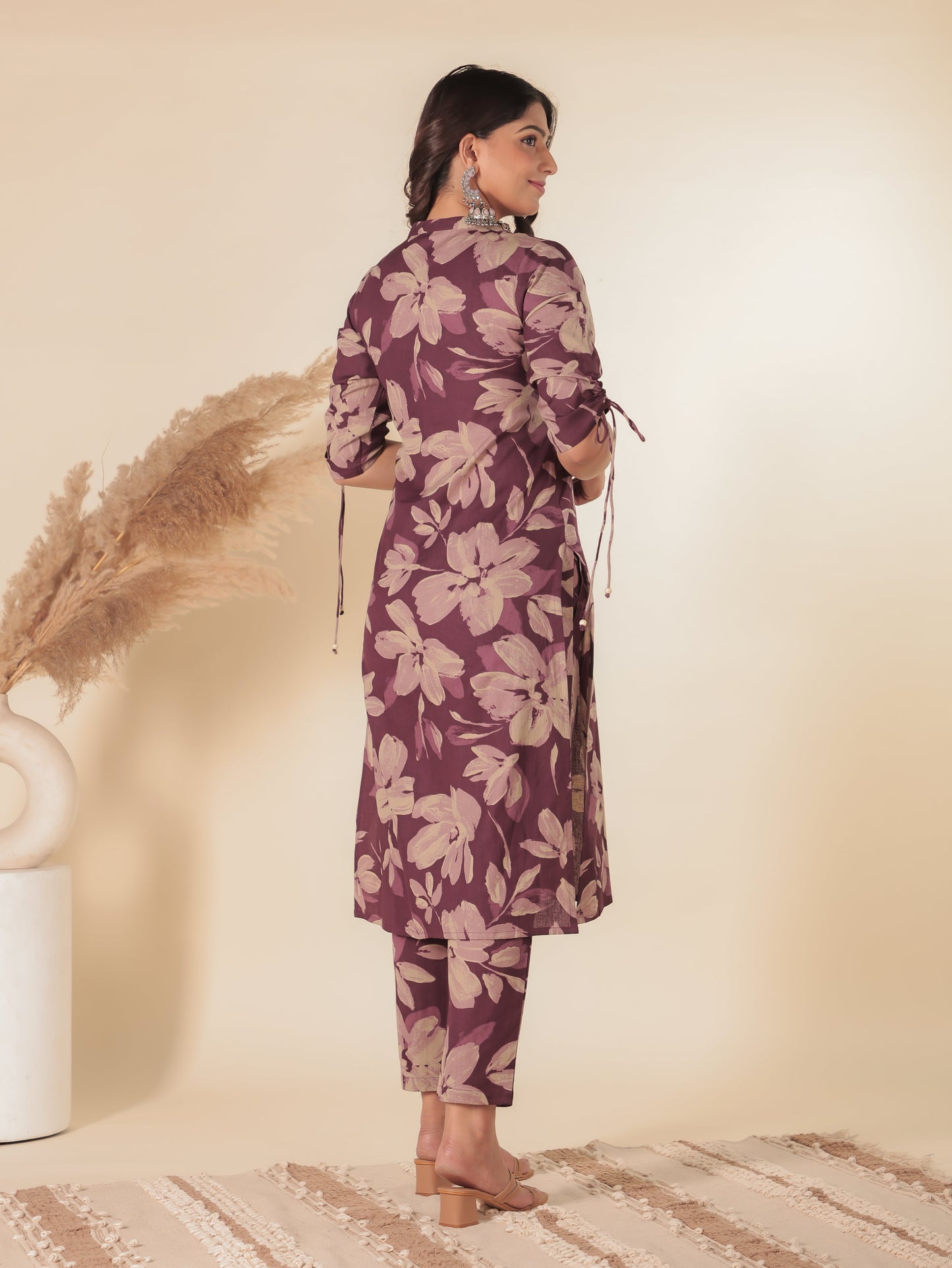 Linen Cotton Floral Kurta