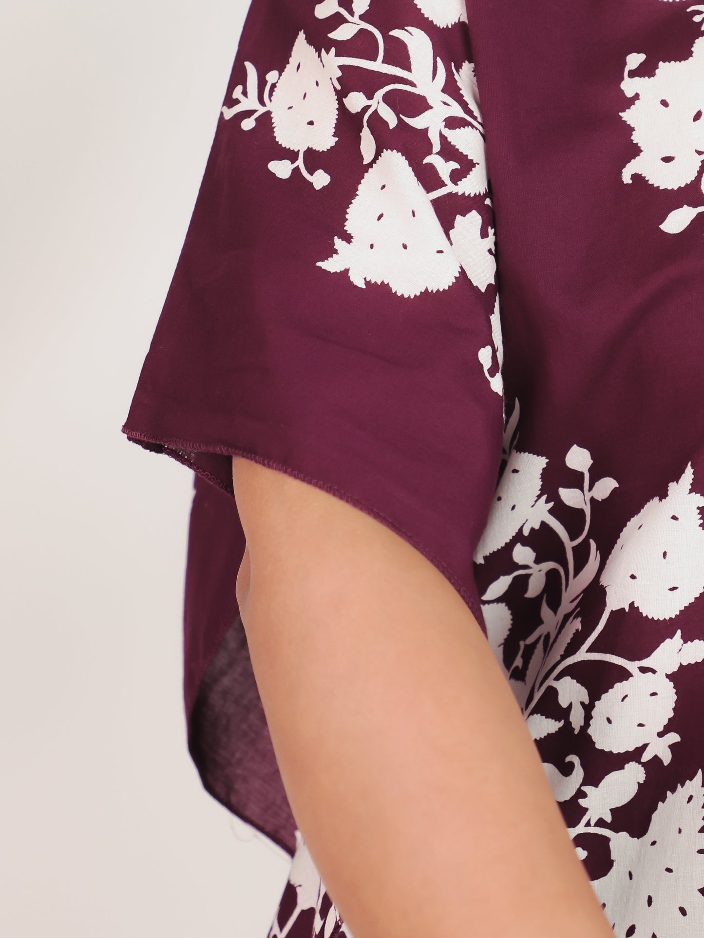 Soft Cotton Floral Purple Kaftan