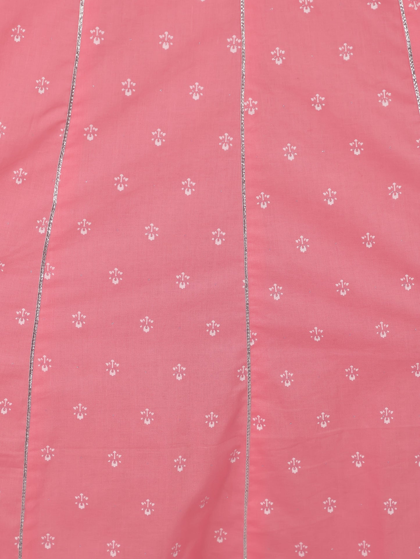 Soft Cotton Block Anarkali Pink Kurta