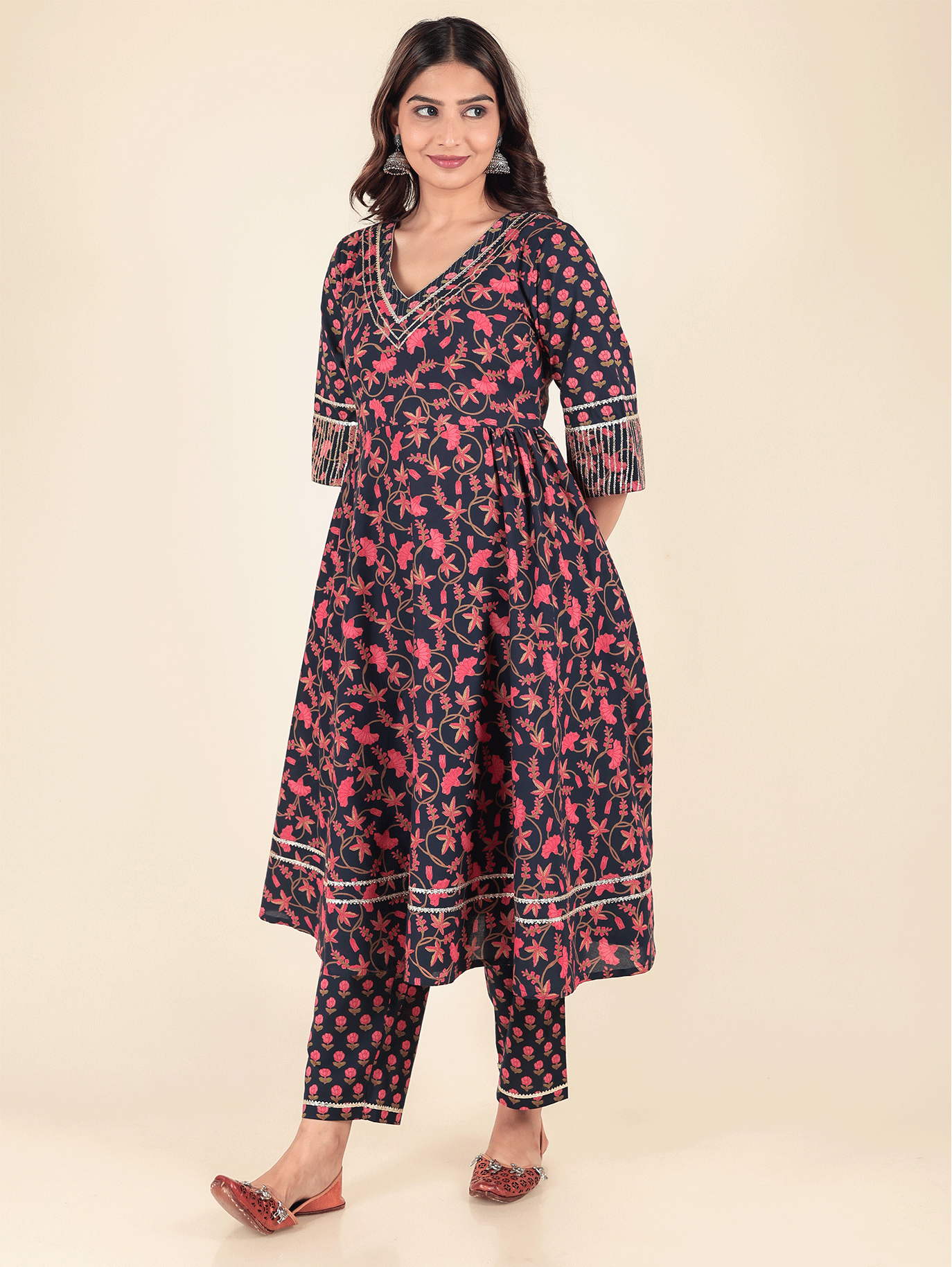 Soft Cotton Floral Kurta