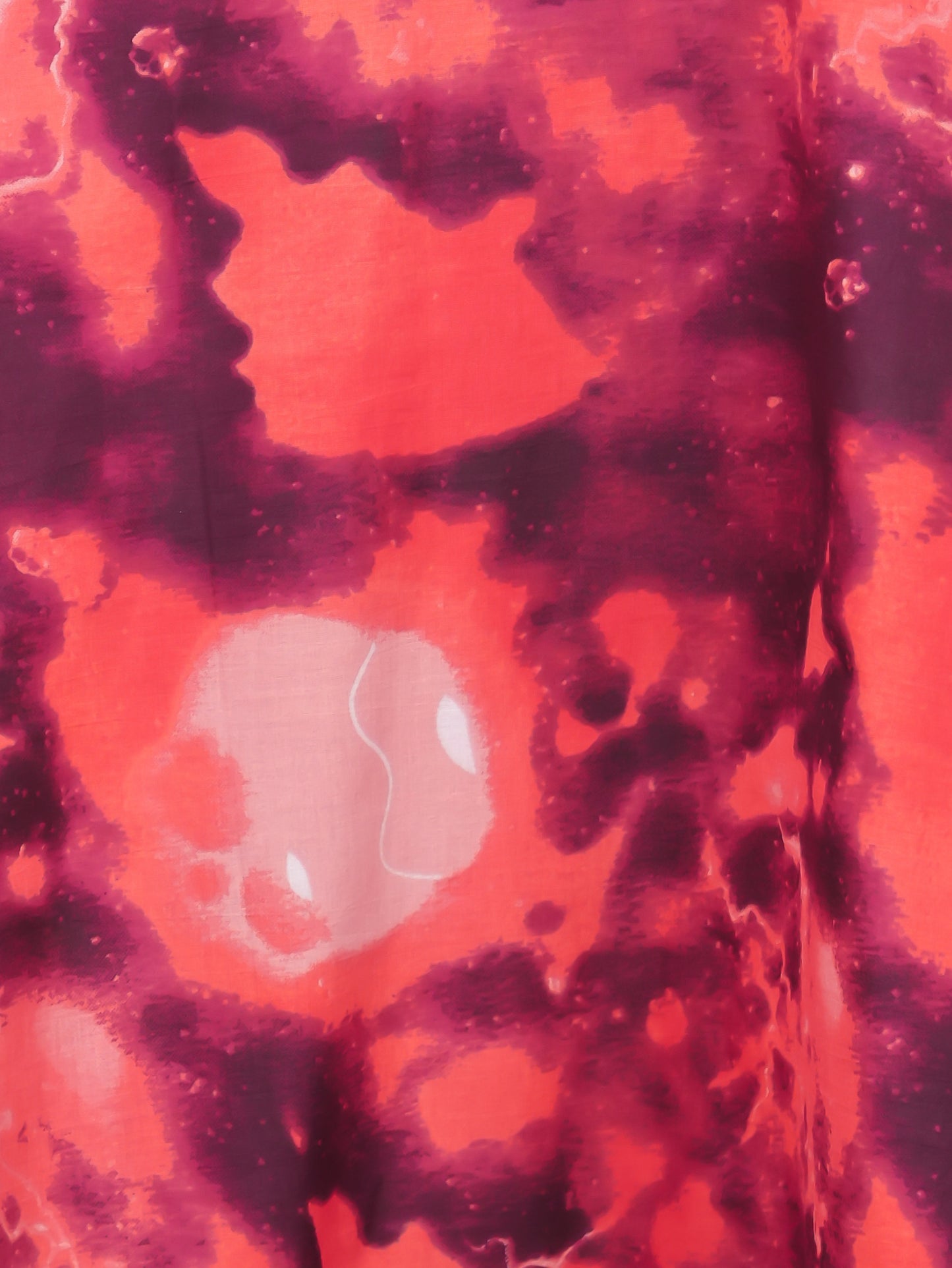 Soft Cotton Abstract Flared Orange Dress