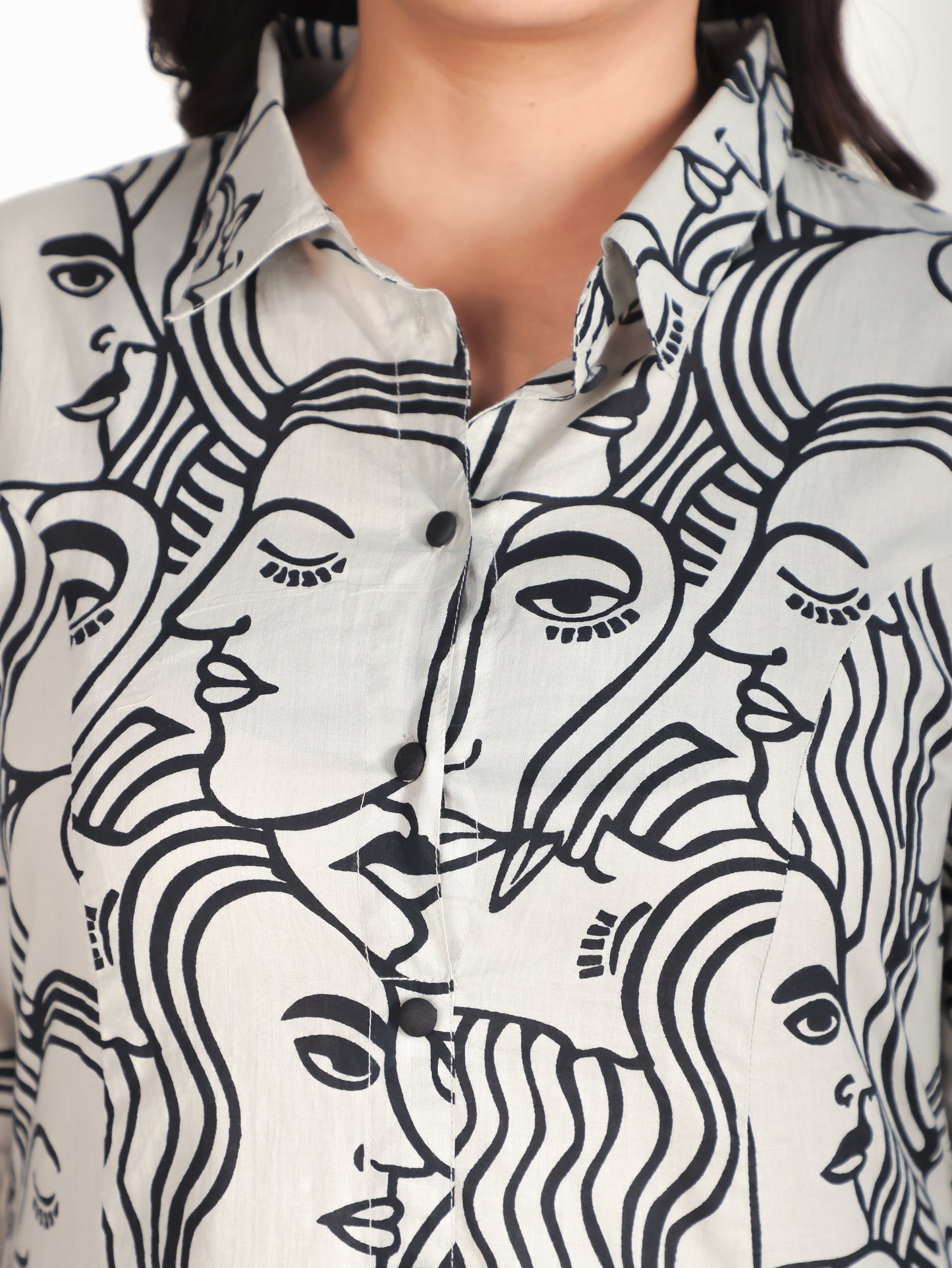 Embroidered Soft Cotton Abstract High Low Grey Kurta