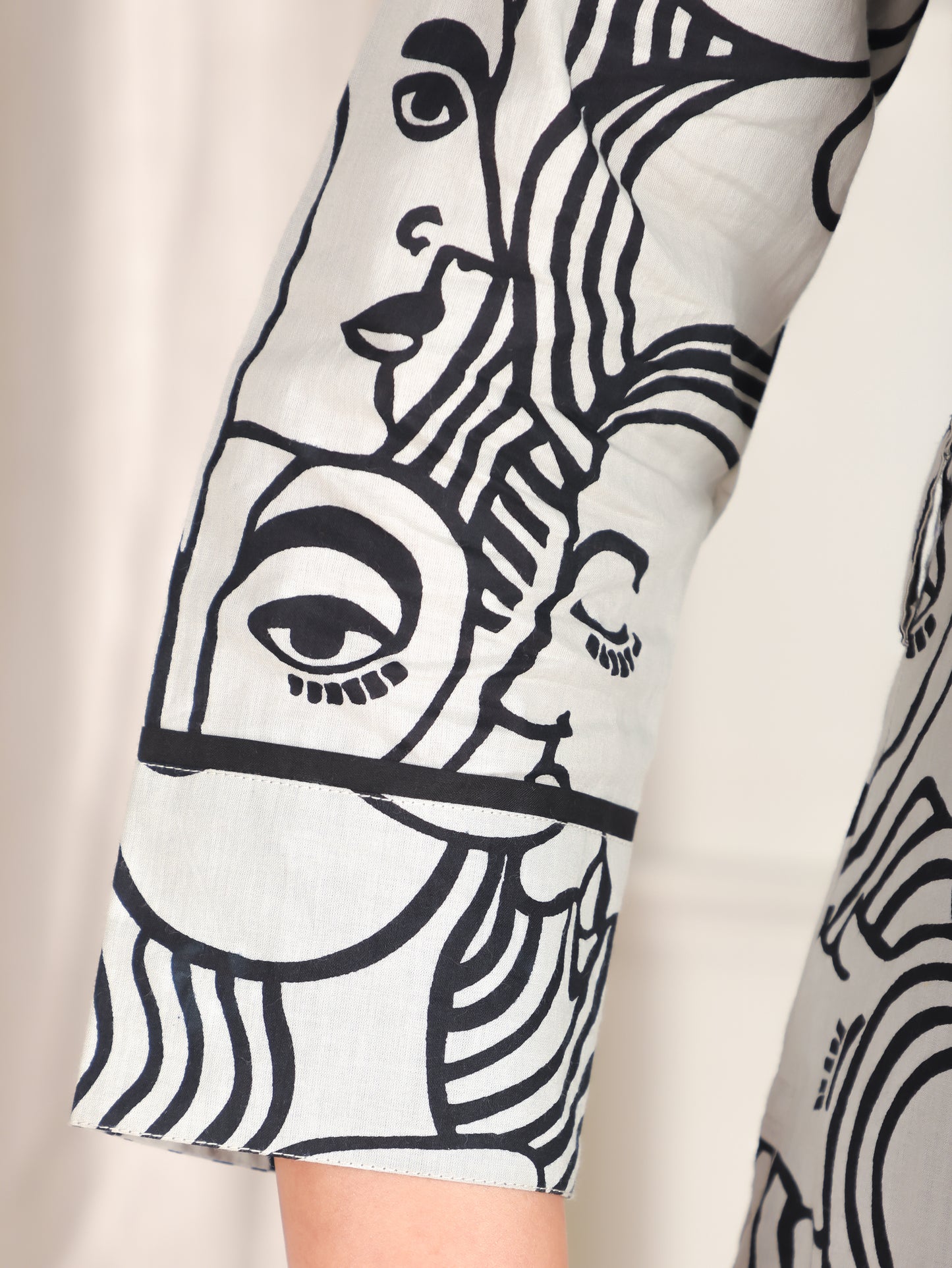 Embroidered Soft Cotton Abstract High Low Grey Kurta