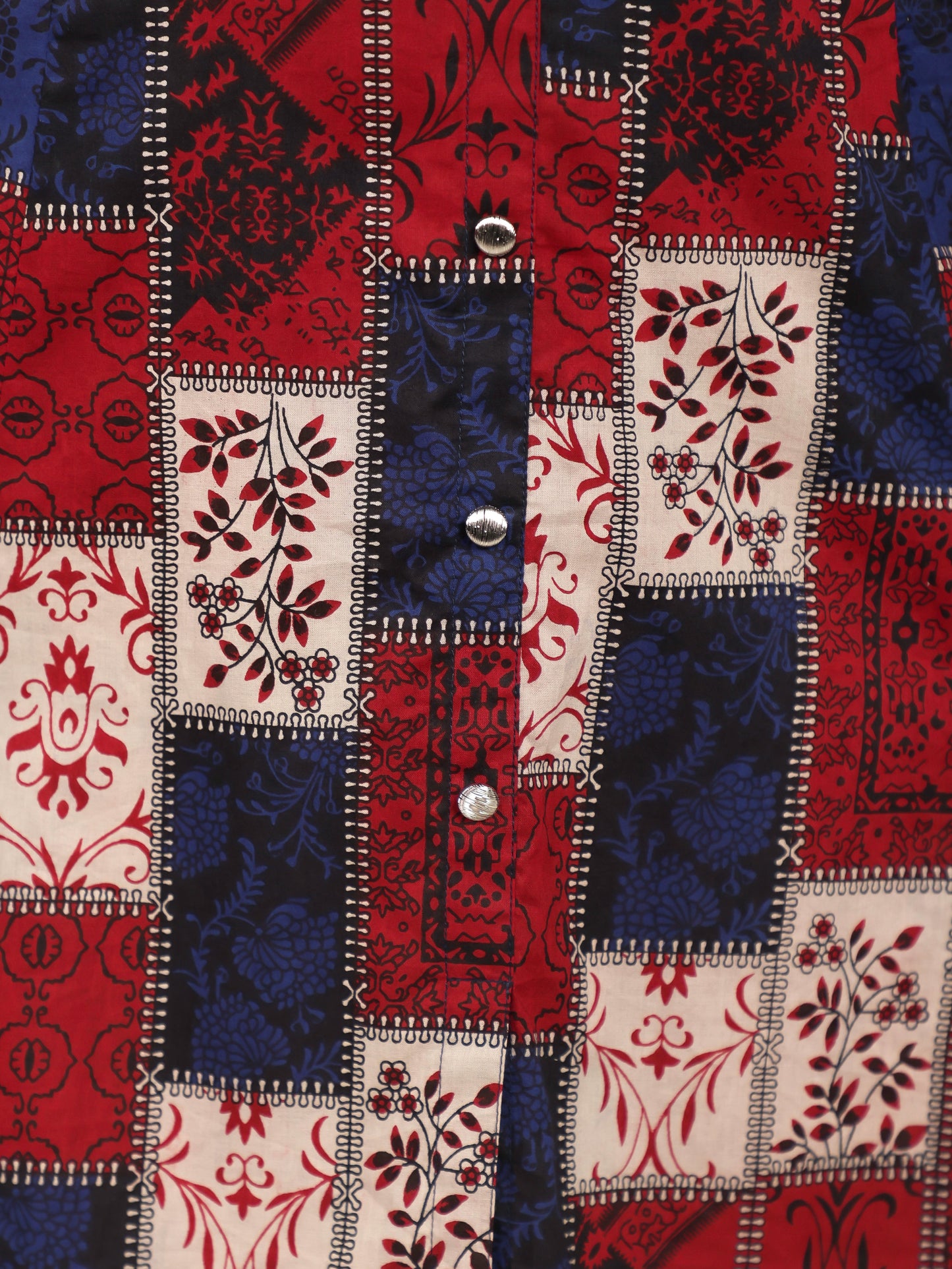Soft Cotton Patchwork High Low Red Kurta