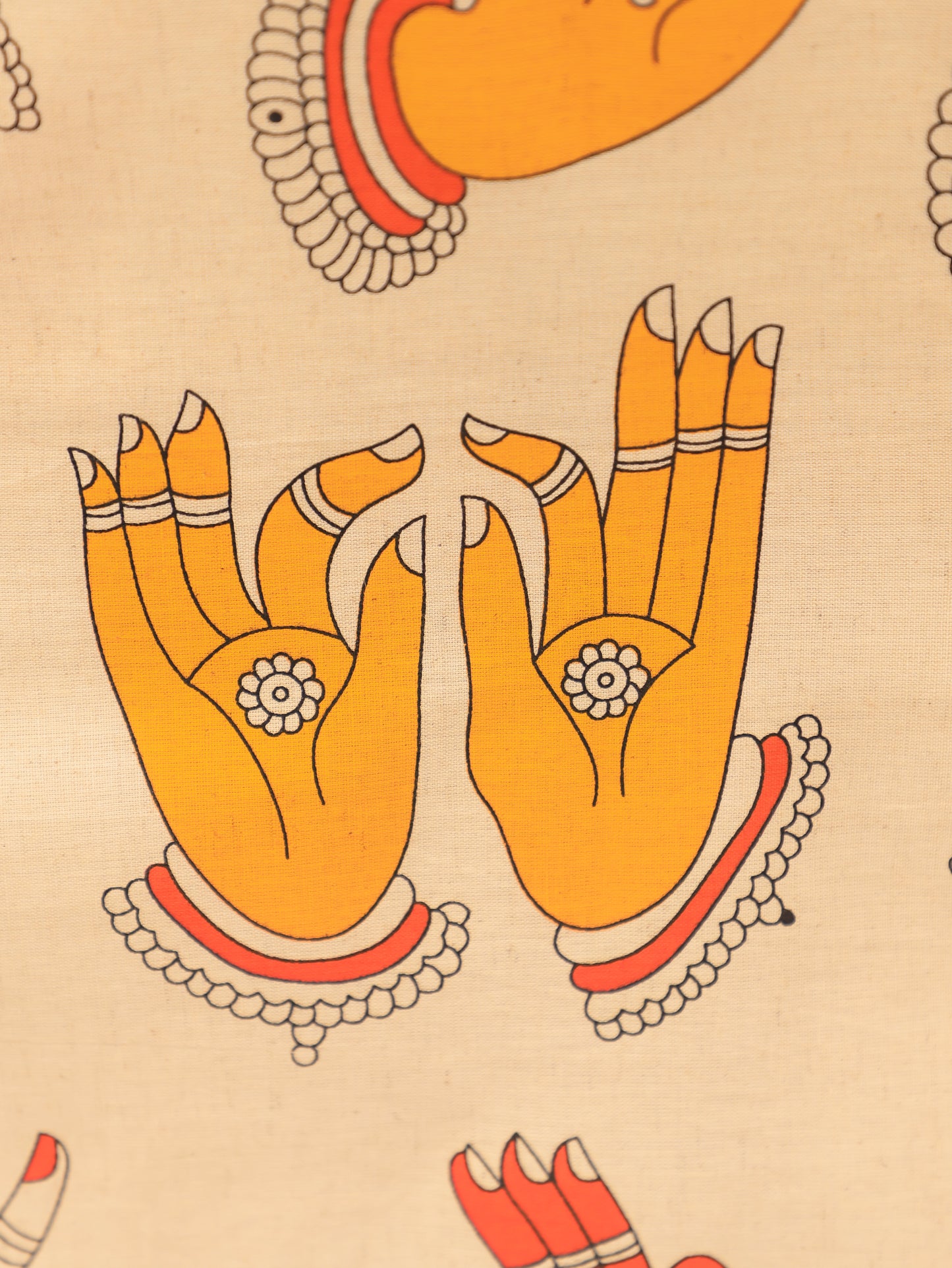 Linen Cotton Abstract Beige Kurta