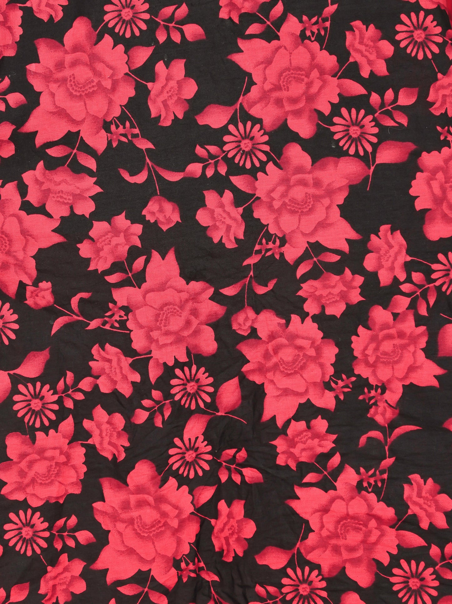 Soft Cotton Floral Flared Red Dress