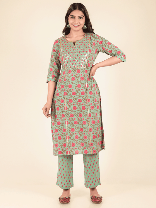 Soft Cotton Floral Kurta