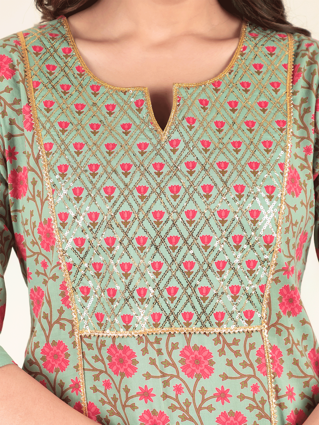 Soft Cotton Floral Kurta