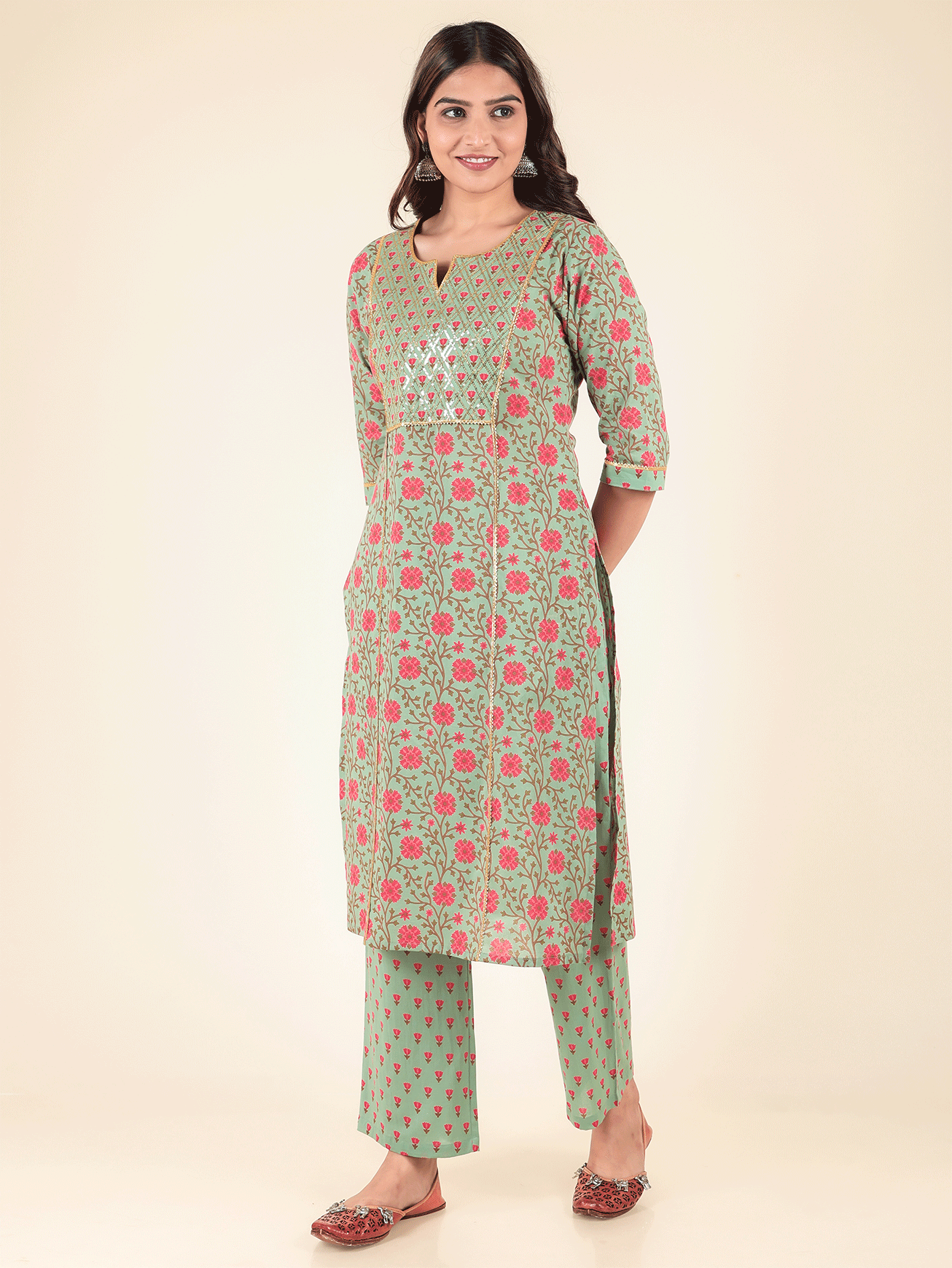 Soft Cotton Floral Kurta