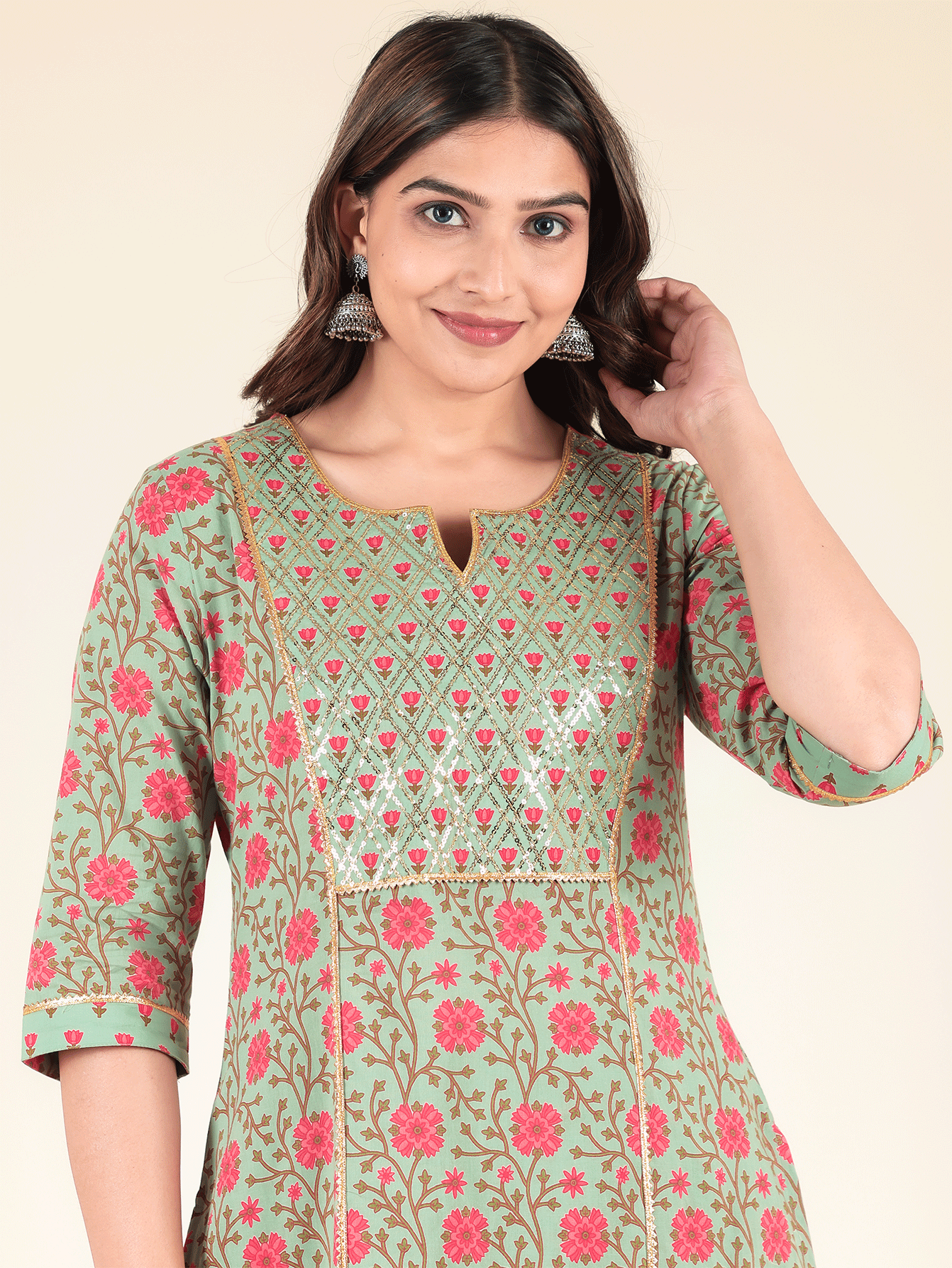 Soft Cotton Floral Kurta