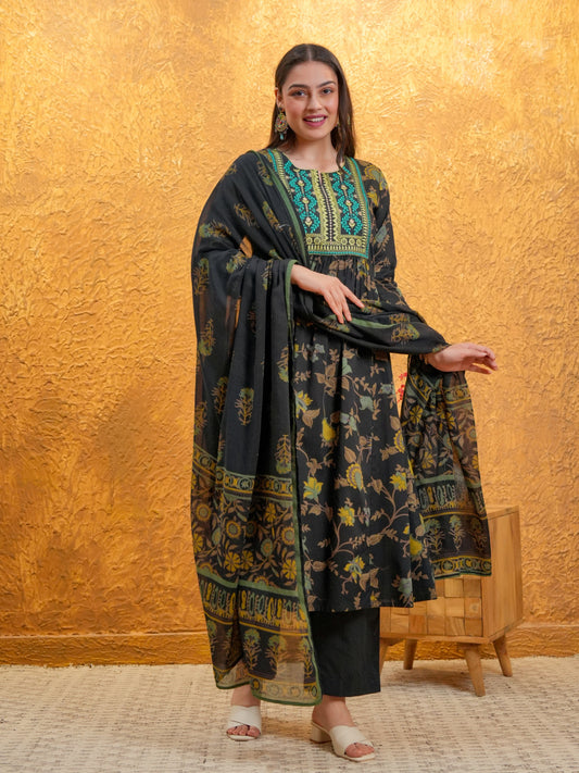 Cotton Voile Floral Multicolor Dupatta