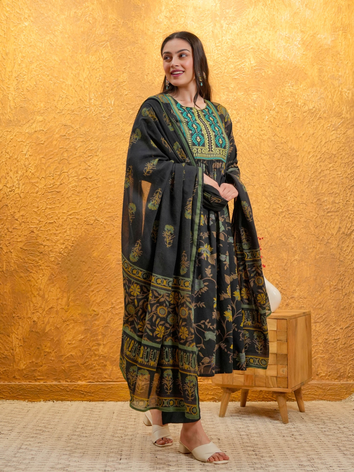 Cotton Voile Floral Multicolor Dupatta