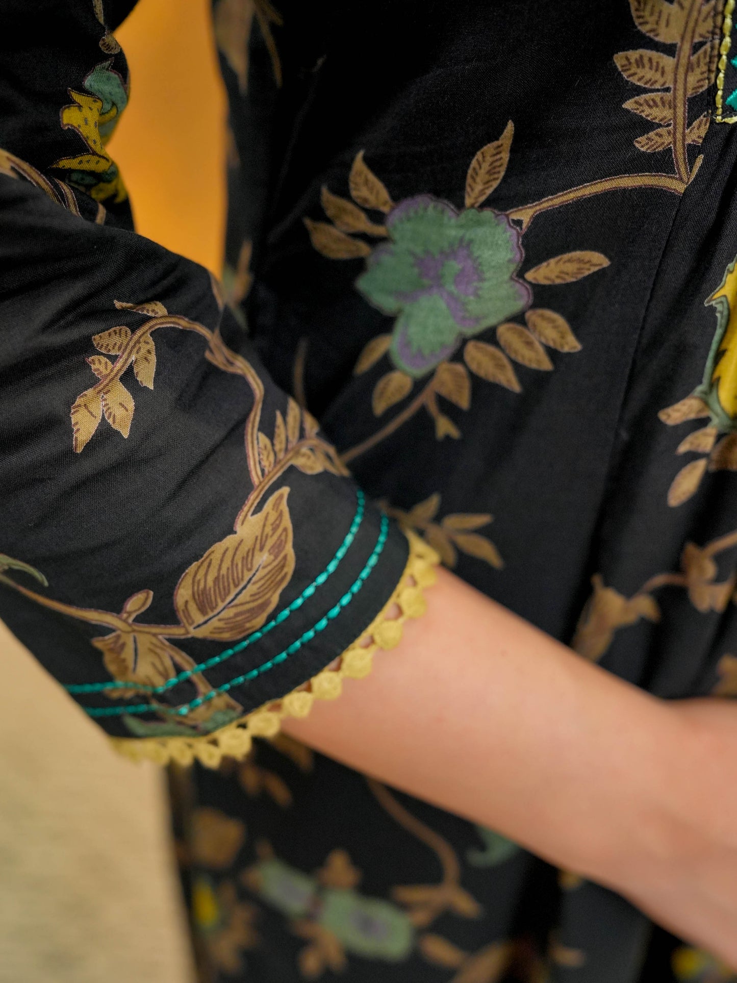 Embroidered Soft Cotton Floral Flared Multicolor Kurta
