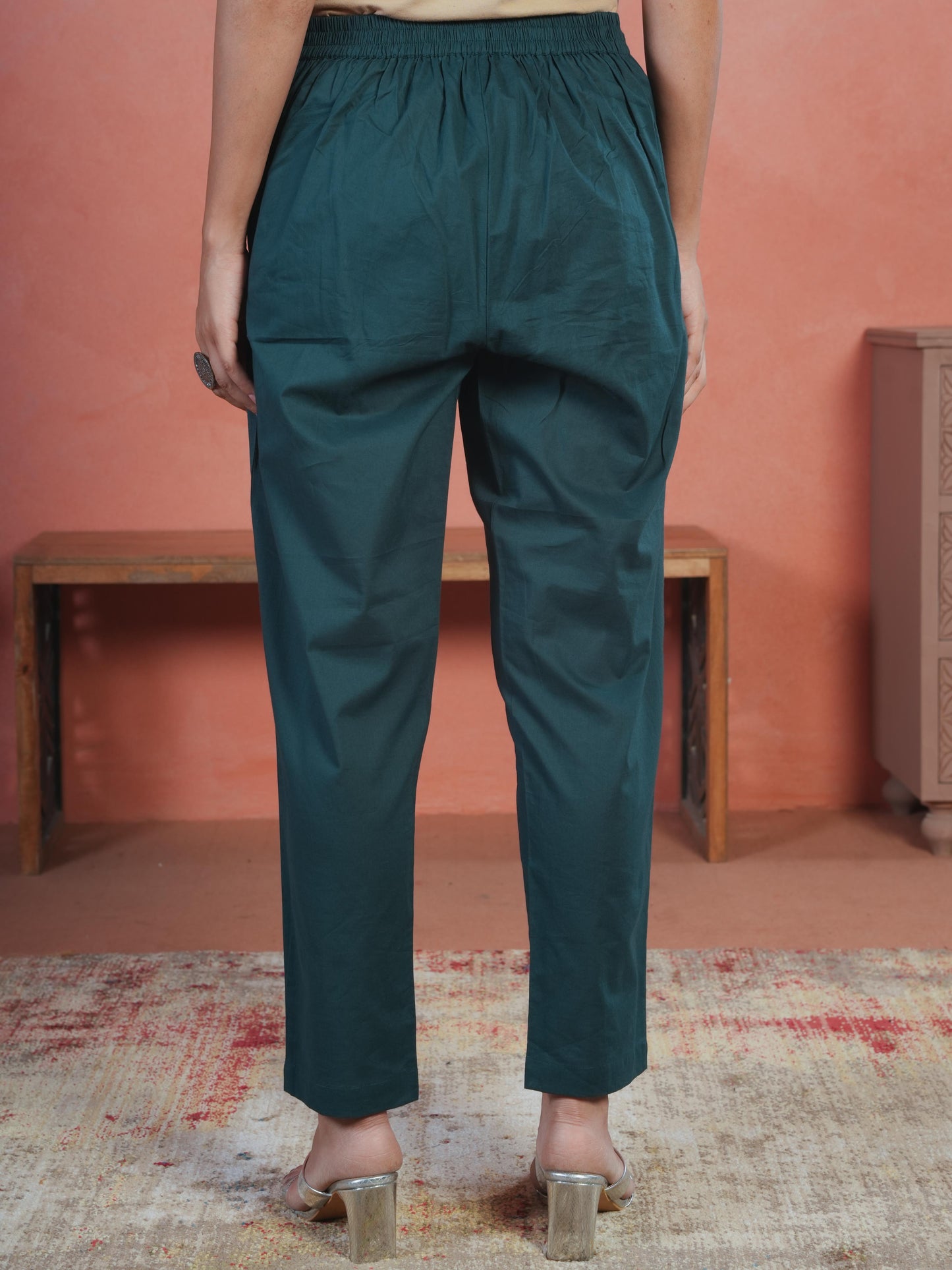 Soft Cotton Foliage Straight Green Kurta
