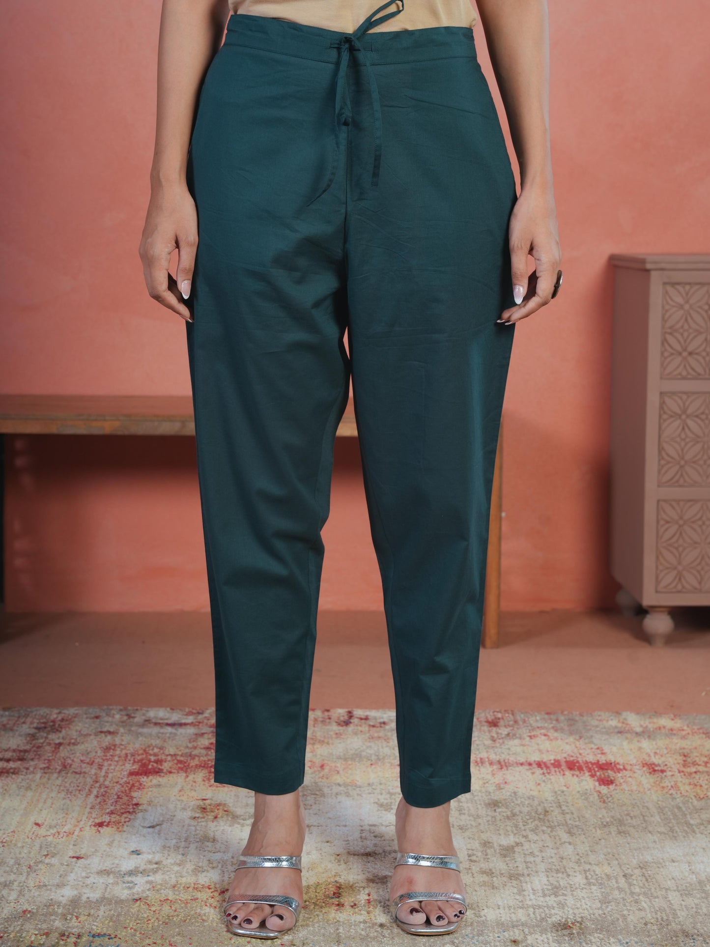 Soft Cotton Foliage Straight Green Kurta