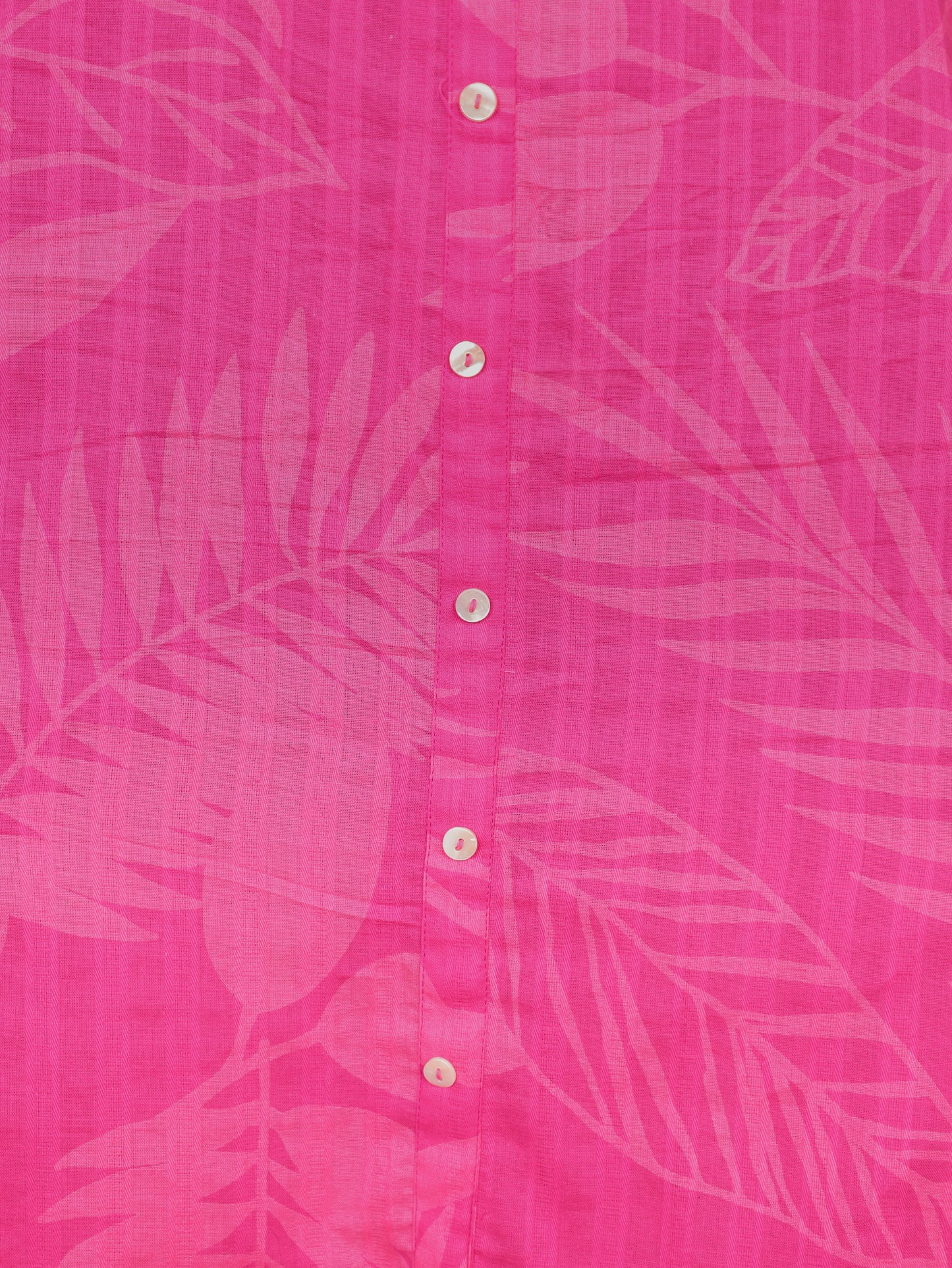 Cotton Dobby Foliage A-line Pink Dress