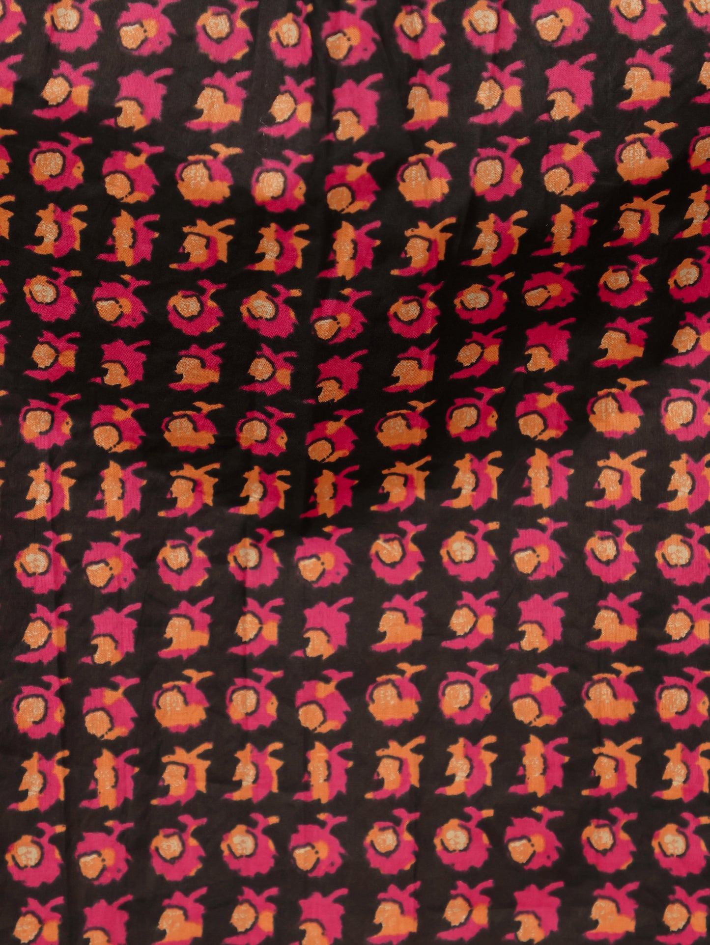 Embroidered Soft Cotton Block A-line Black Kurta