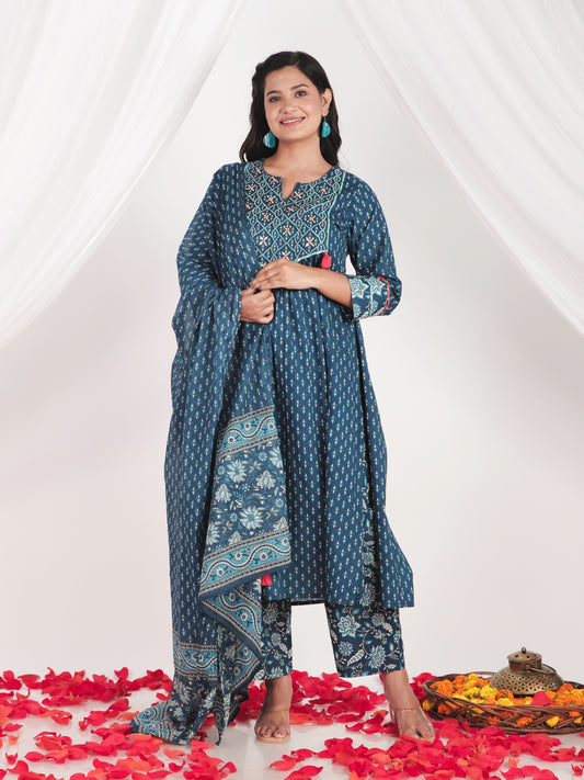 Cotton Voile Butti Blue