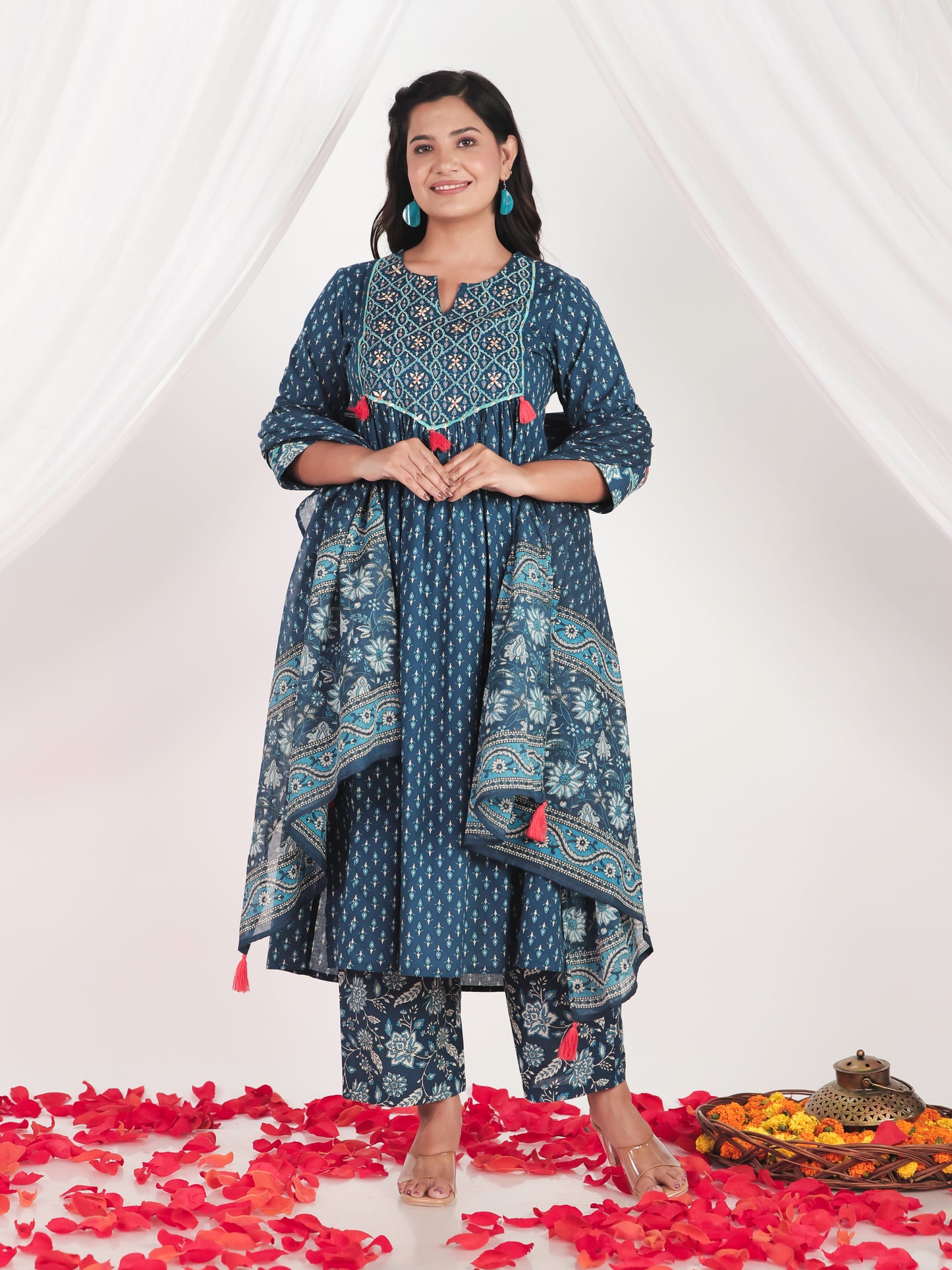 Cotton Voile Butti Blue