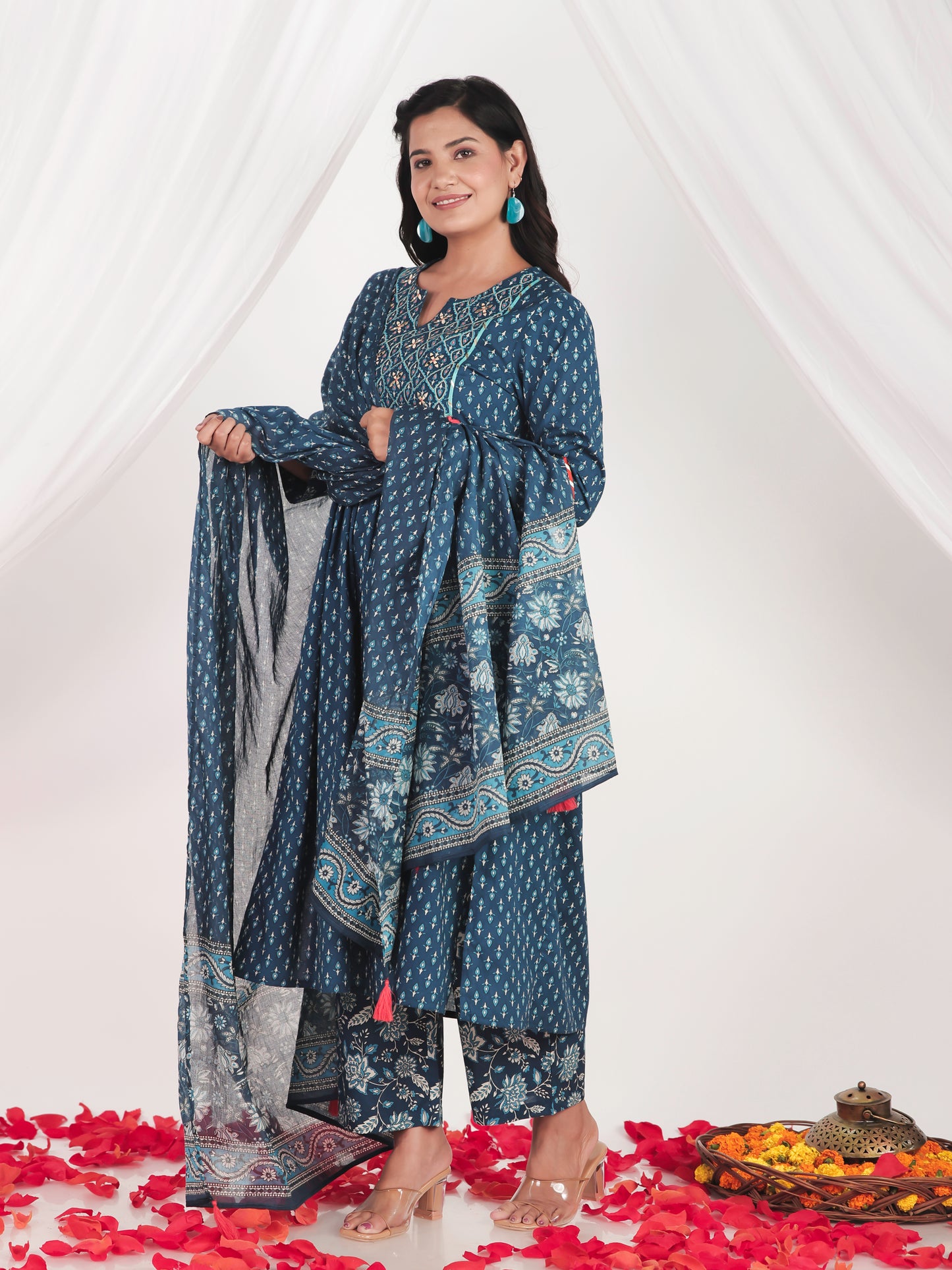Cotton Voile Butti Blue