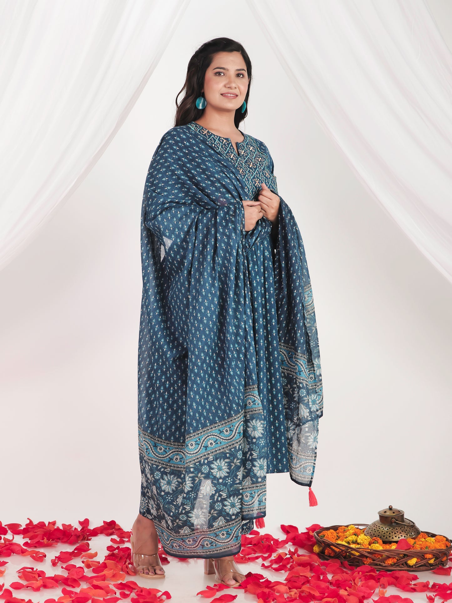 Cotton Voile Butti Blue