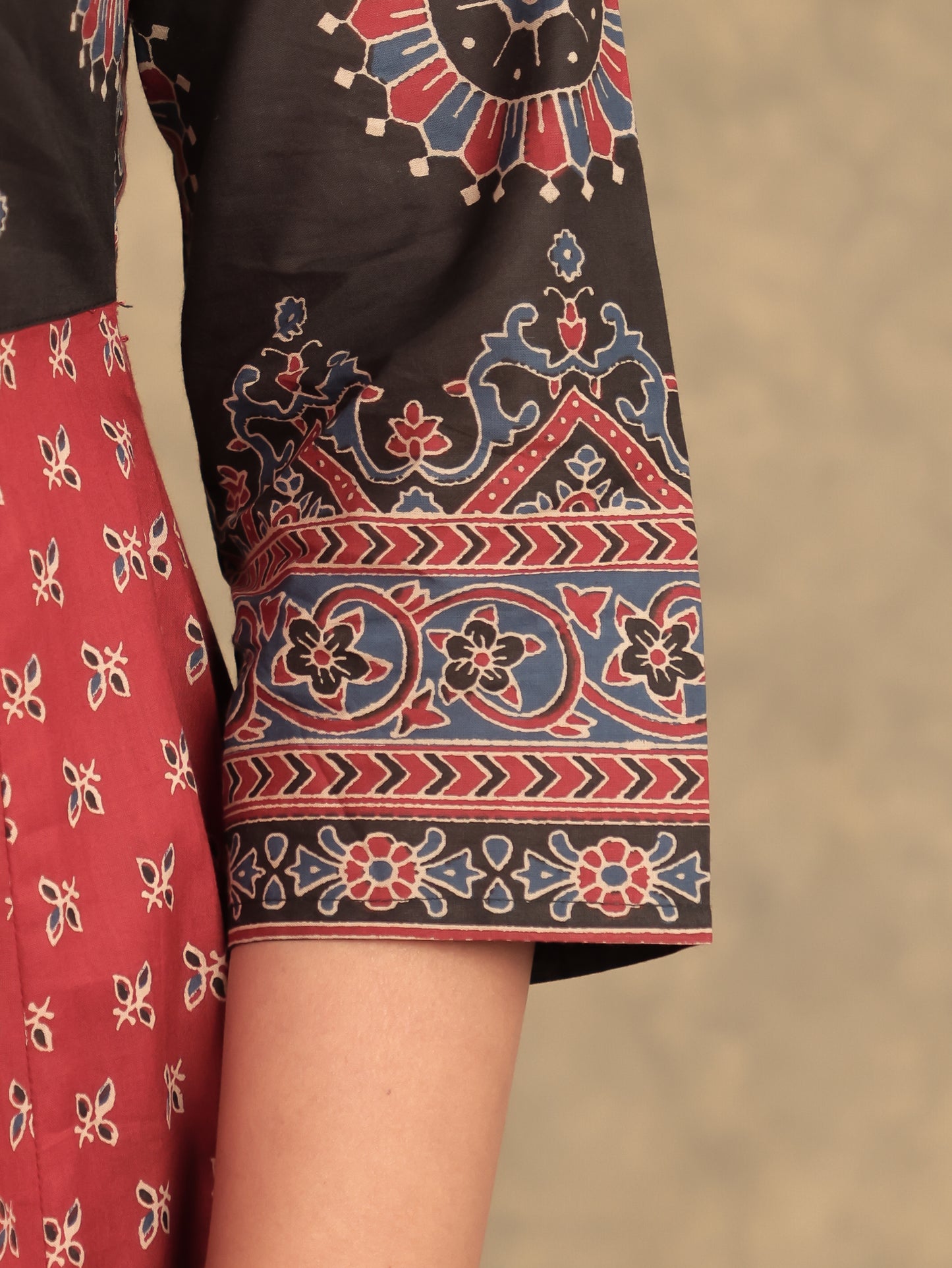 Soft Cotton Floral Anarkali Red Kurta