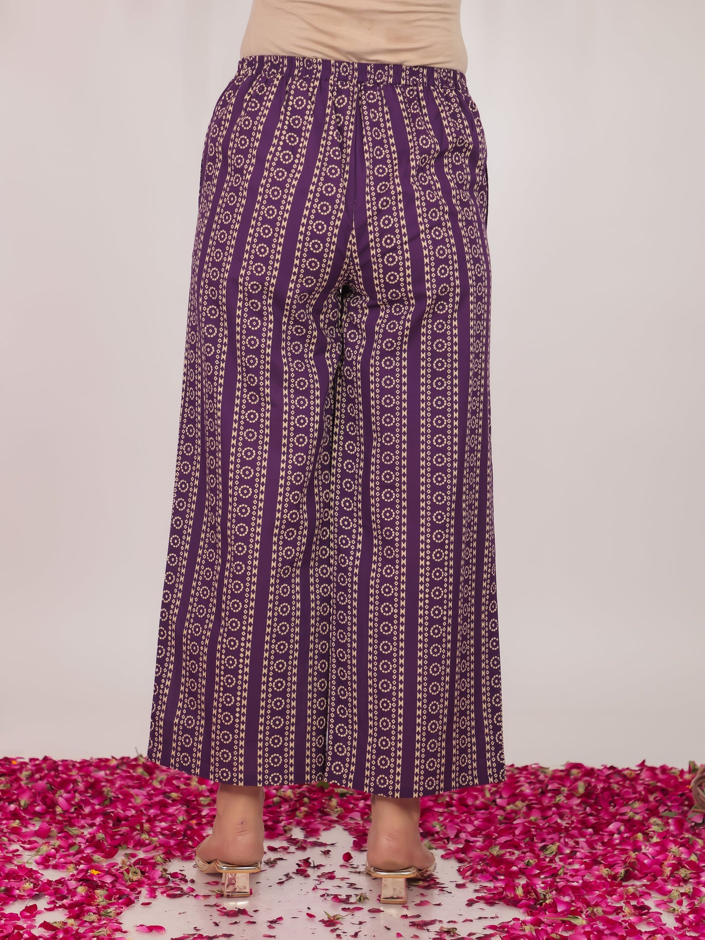Soft Cotton Bandhani Anarkali Purple Kurta