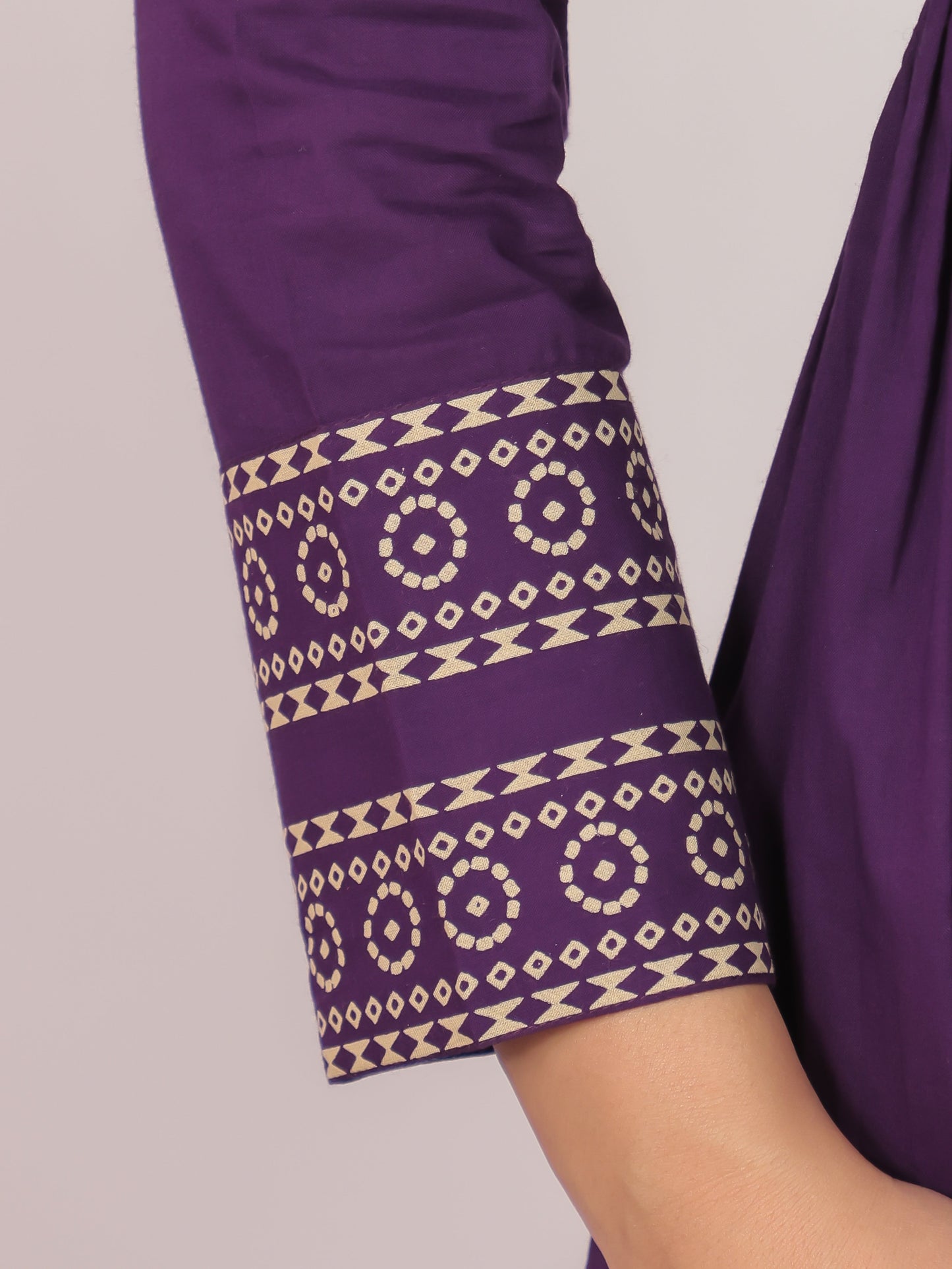 Soft Cotton Bandhani Anarkali Purple Kurta