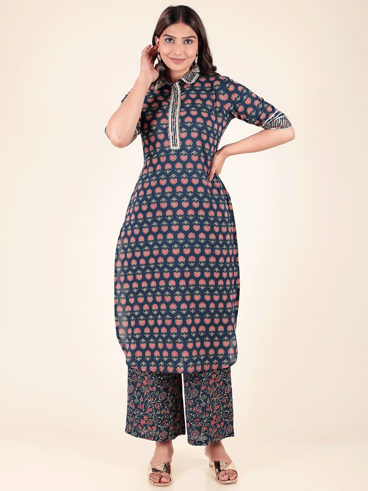 Soft Cotton Floral Kurta